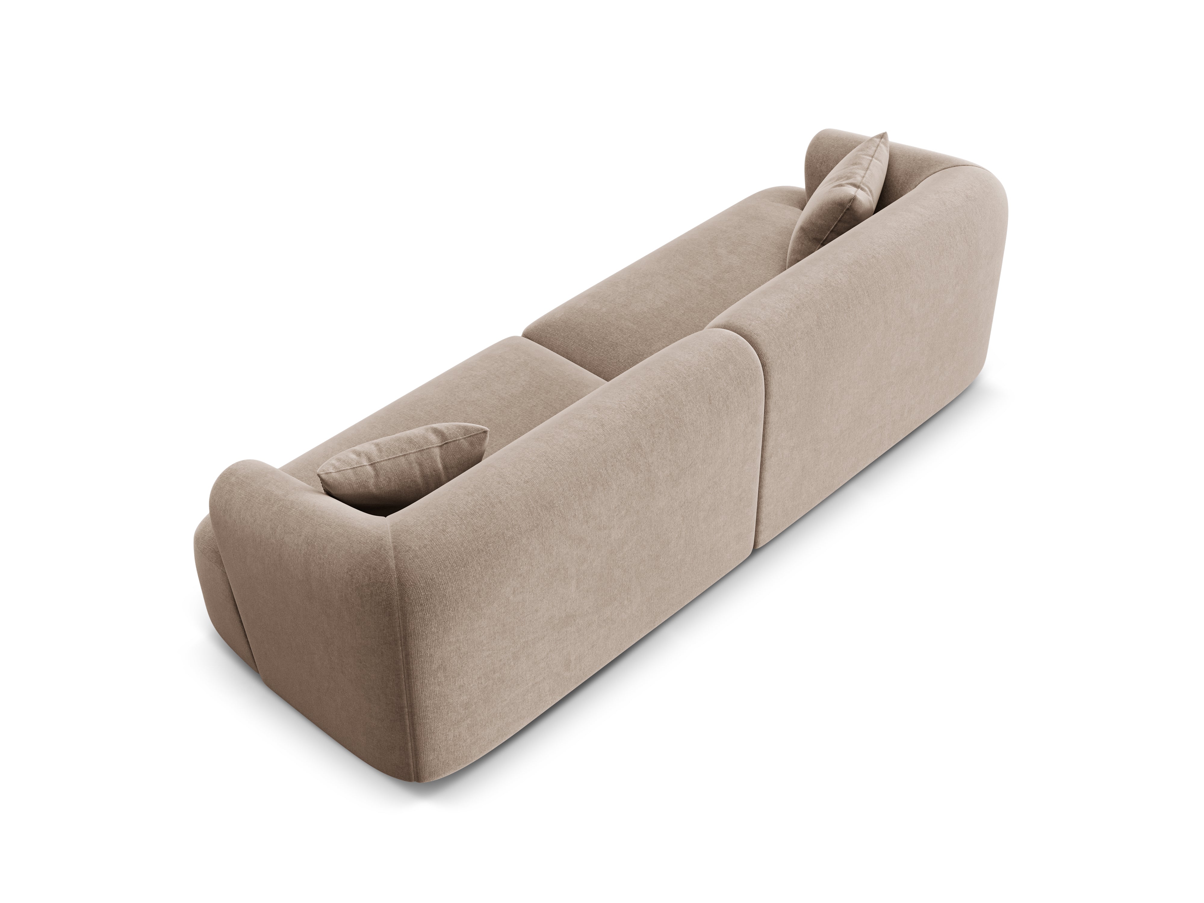 Sofa aksamitna 4-osobowa CAMPI ciemnobeżowy