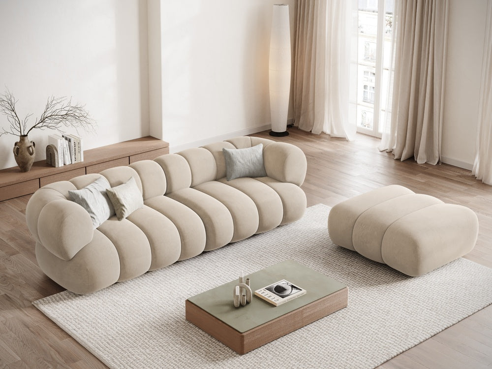 Sofa aksamitna 4-osobowa KOGE beżowy