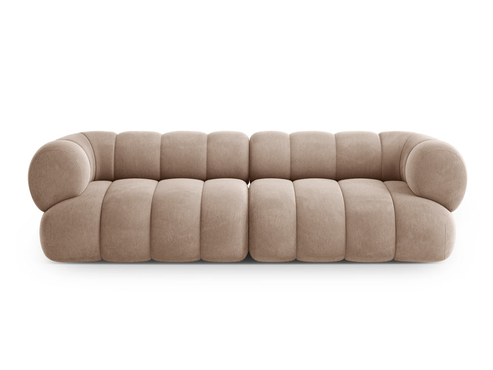 Sofa aksamitna 4-osobowa KOGE ciemnobeżowy