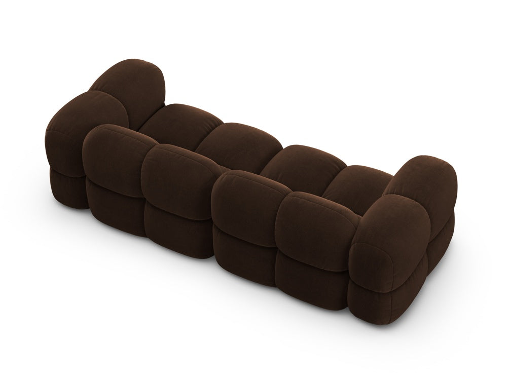 Sofa 4-osobowa aksamitna LORETTO czekoladowy