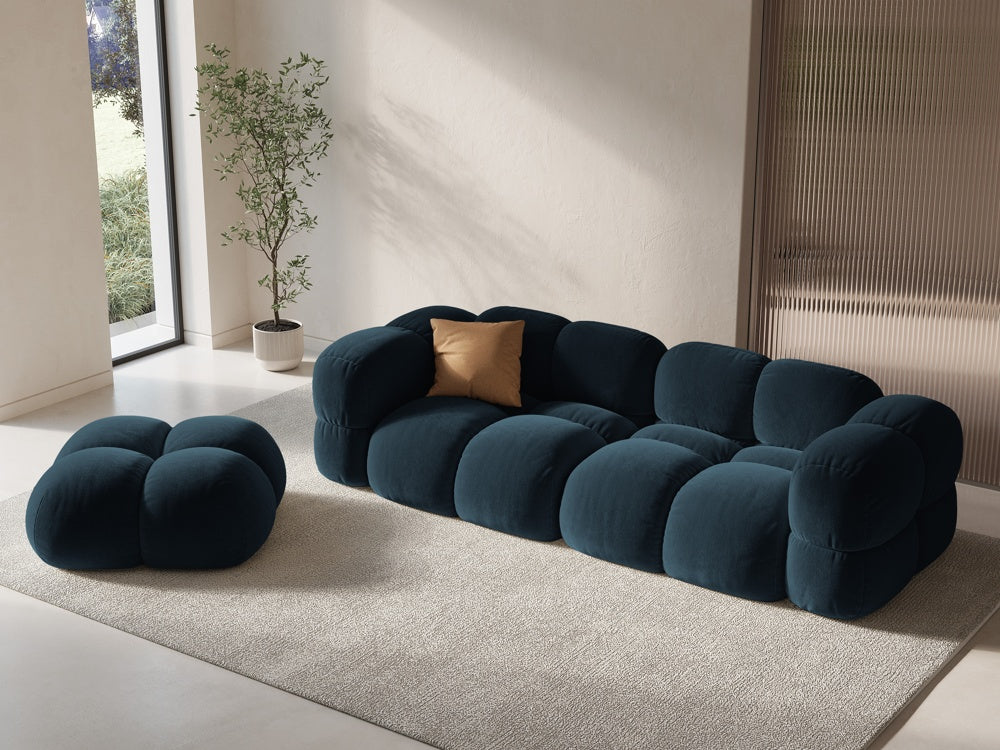 Sofa 4-osobowa aksamitna LORETTO petrol