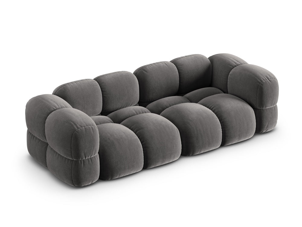 Sofa 4-osobowa aksamitna LORETTO szary