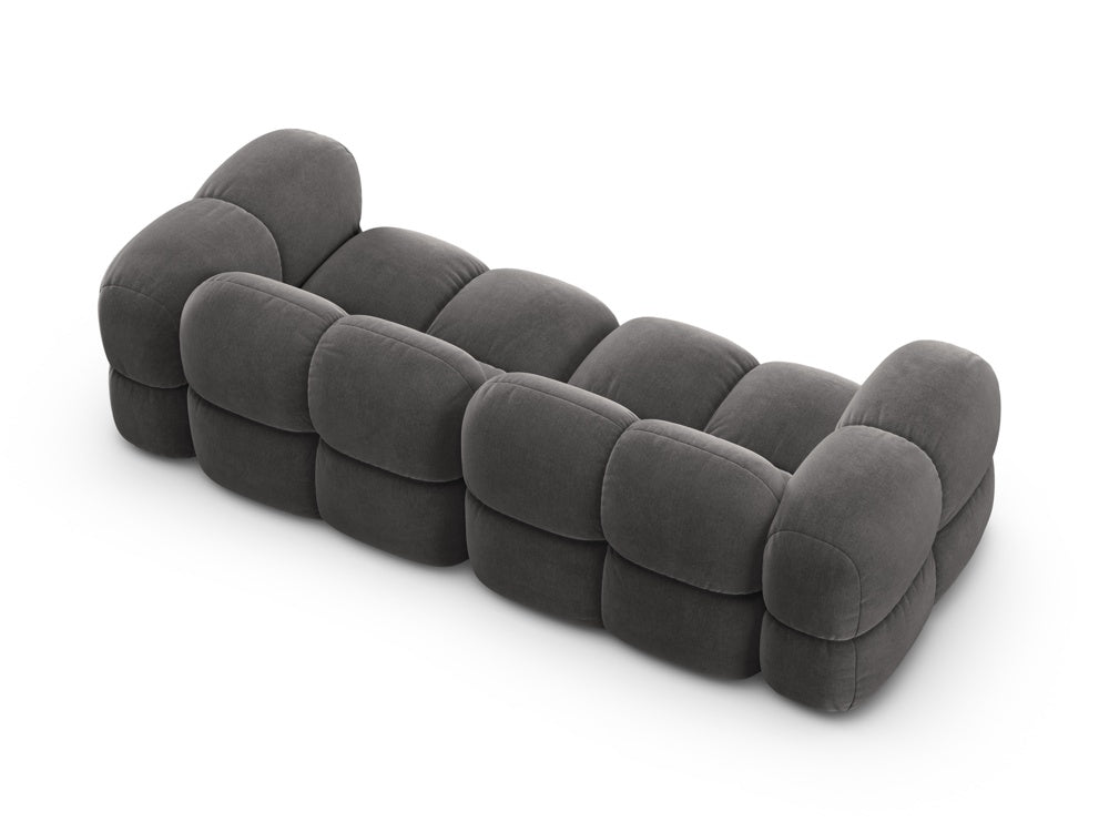 Sofa 4-osobowa aksamitna LORETTO szary