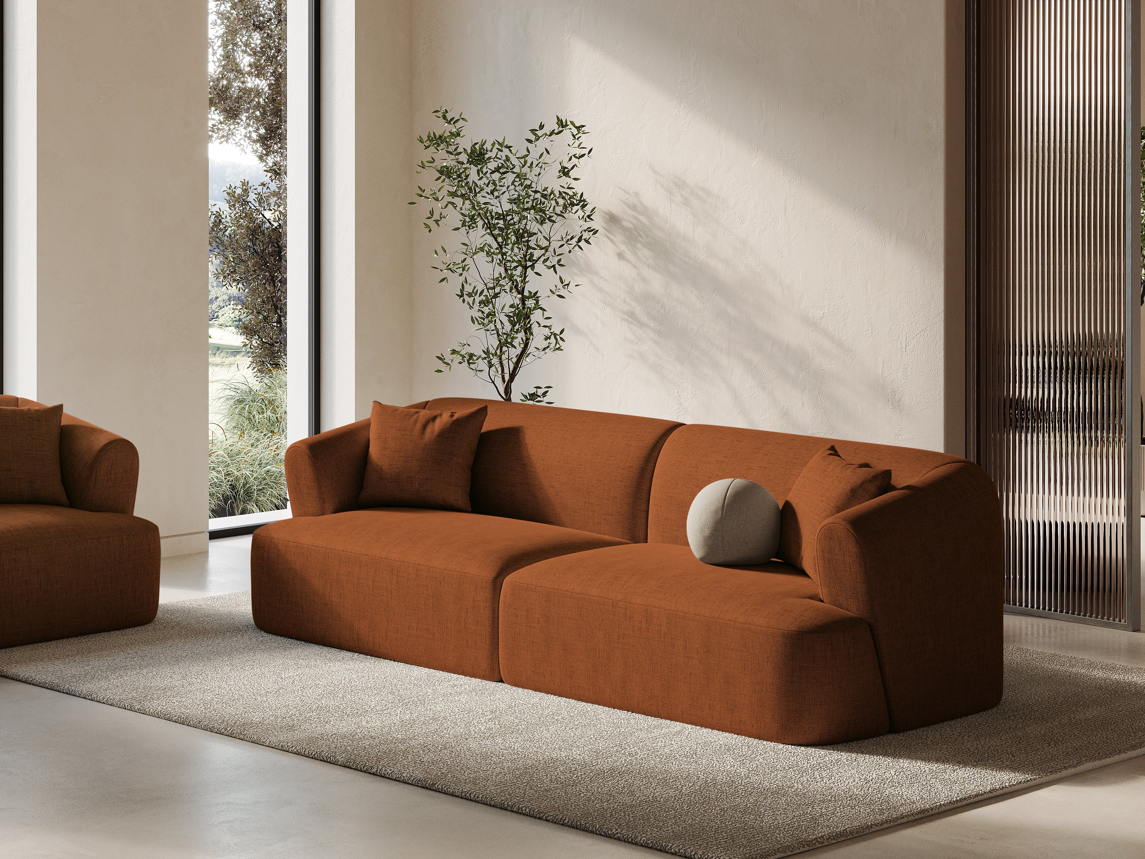 Sofa 4-osobowa CAMPI ceglany szenil