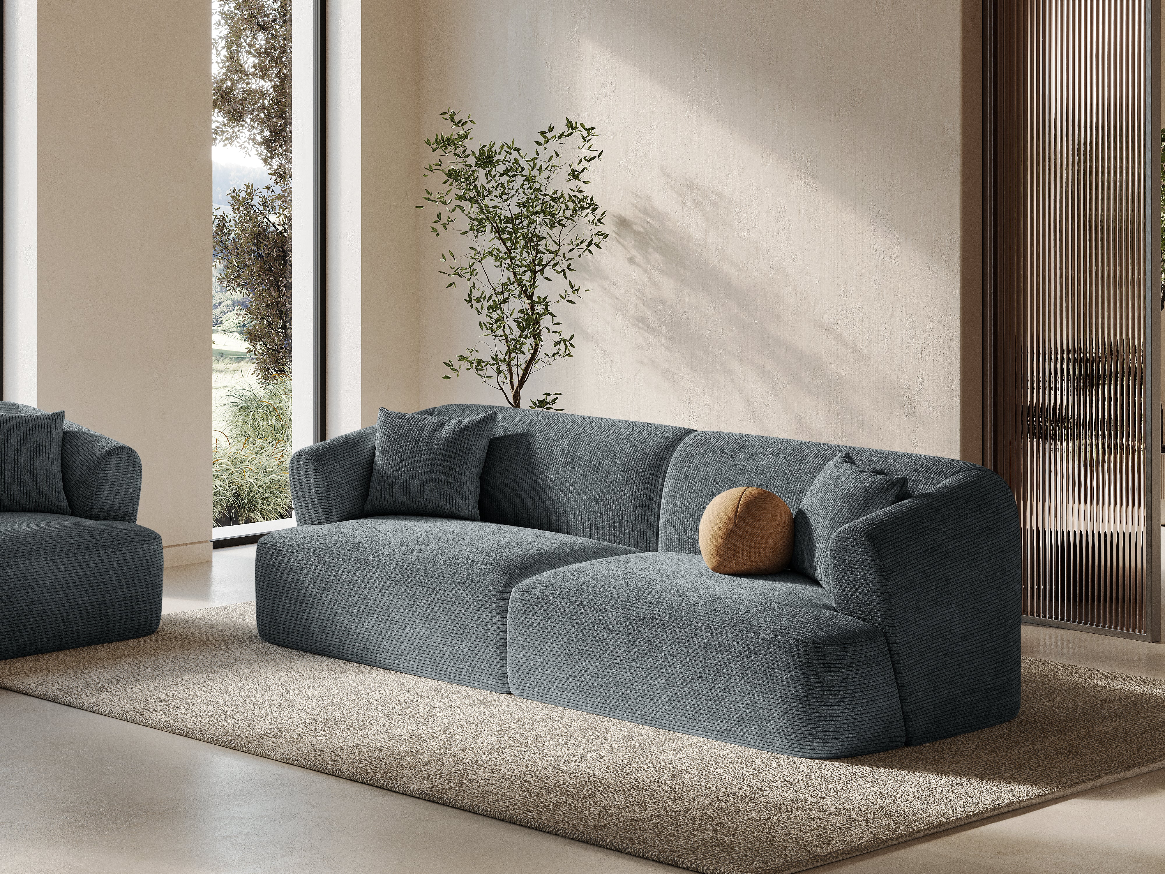 Sofa für 4 Personen CAMPI grauer Cord