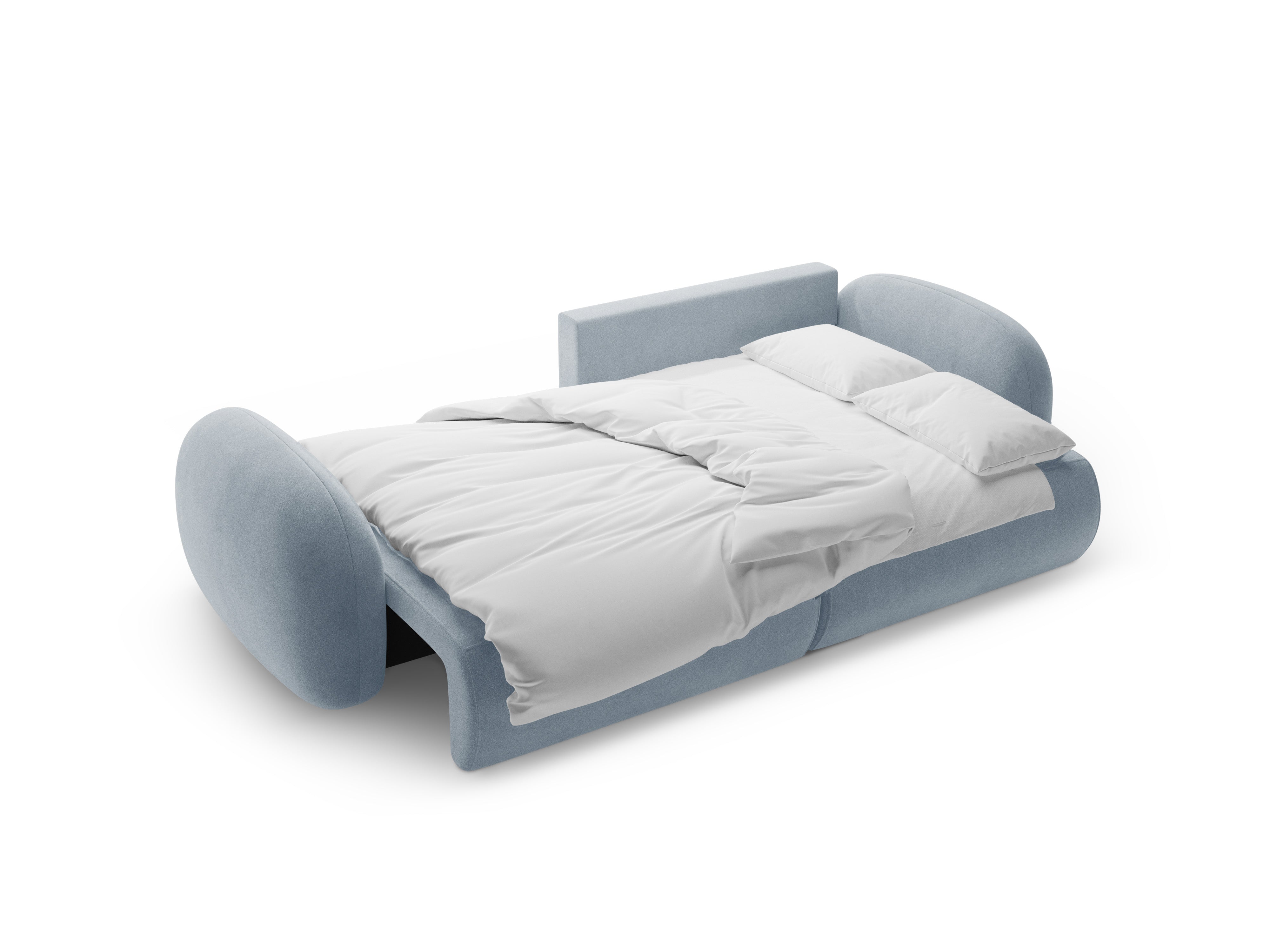 Universeller Samt-Ecksofa mit Schlaf-Funktion für 4 Personen TONALE himmelblau