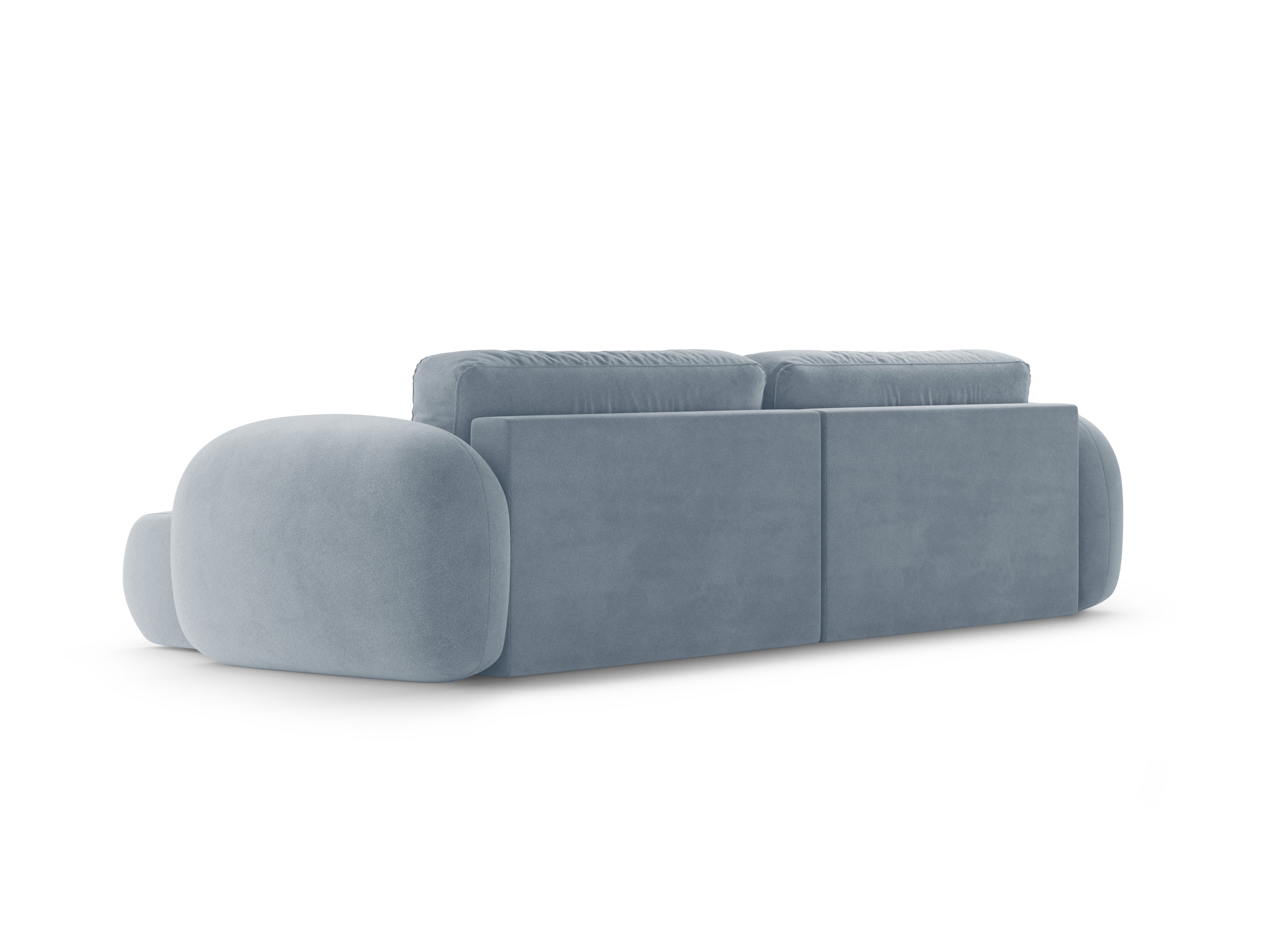 Universeller Samt-Ecksofa mit Schlaf-Funktion für 4 Personen TONALE himmelblau