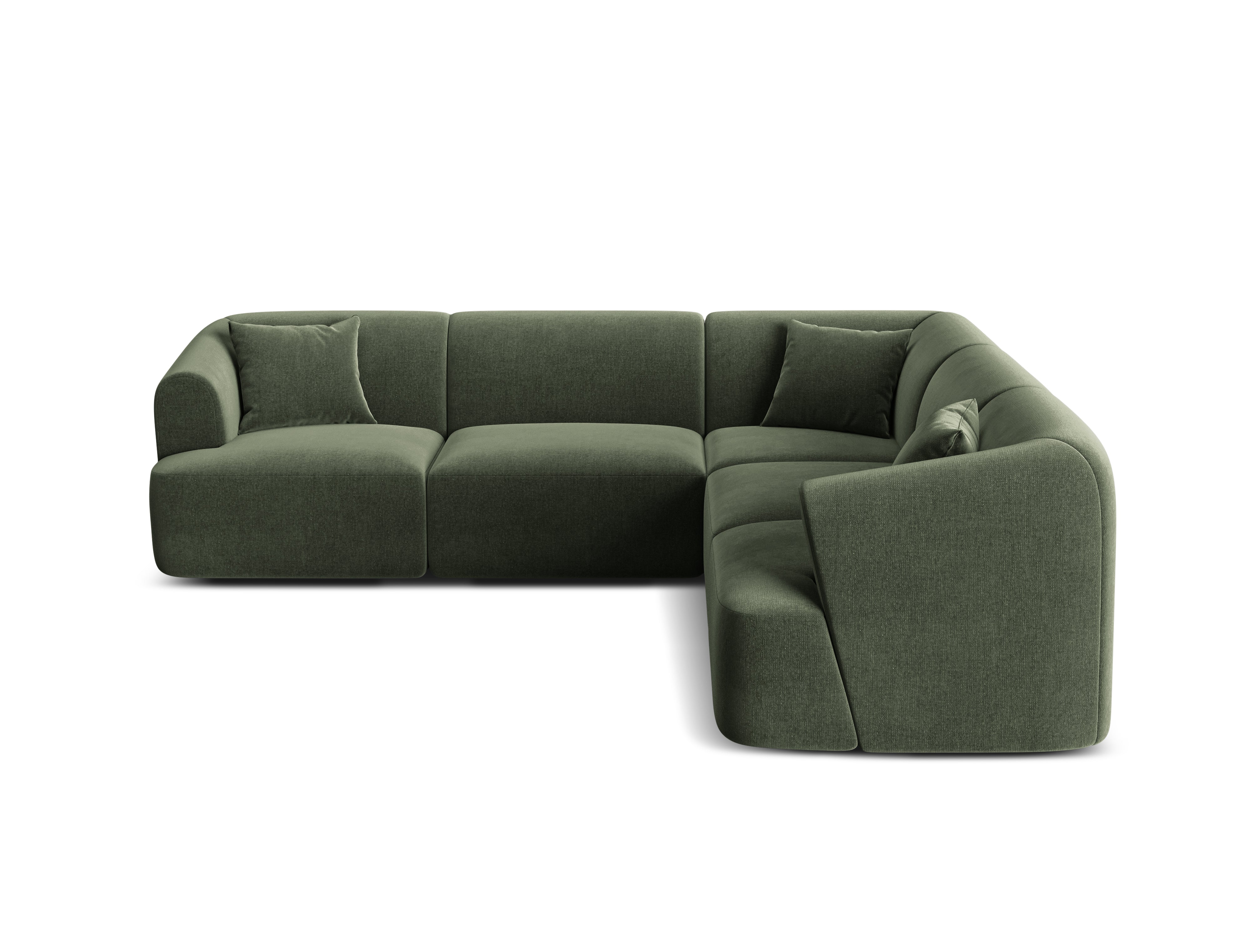 Samt-Ecksofa symmetrisch für 4 Personen CAMPI grün