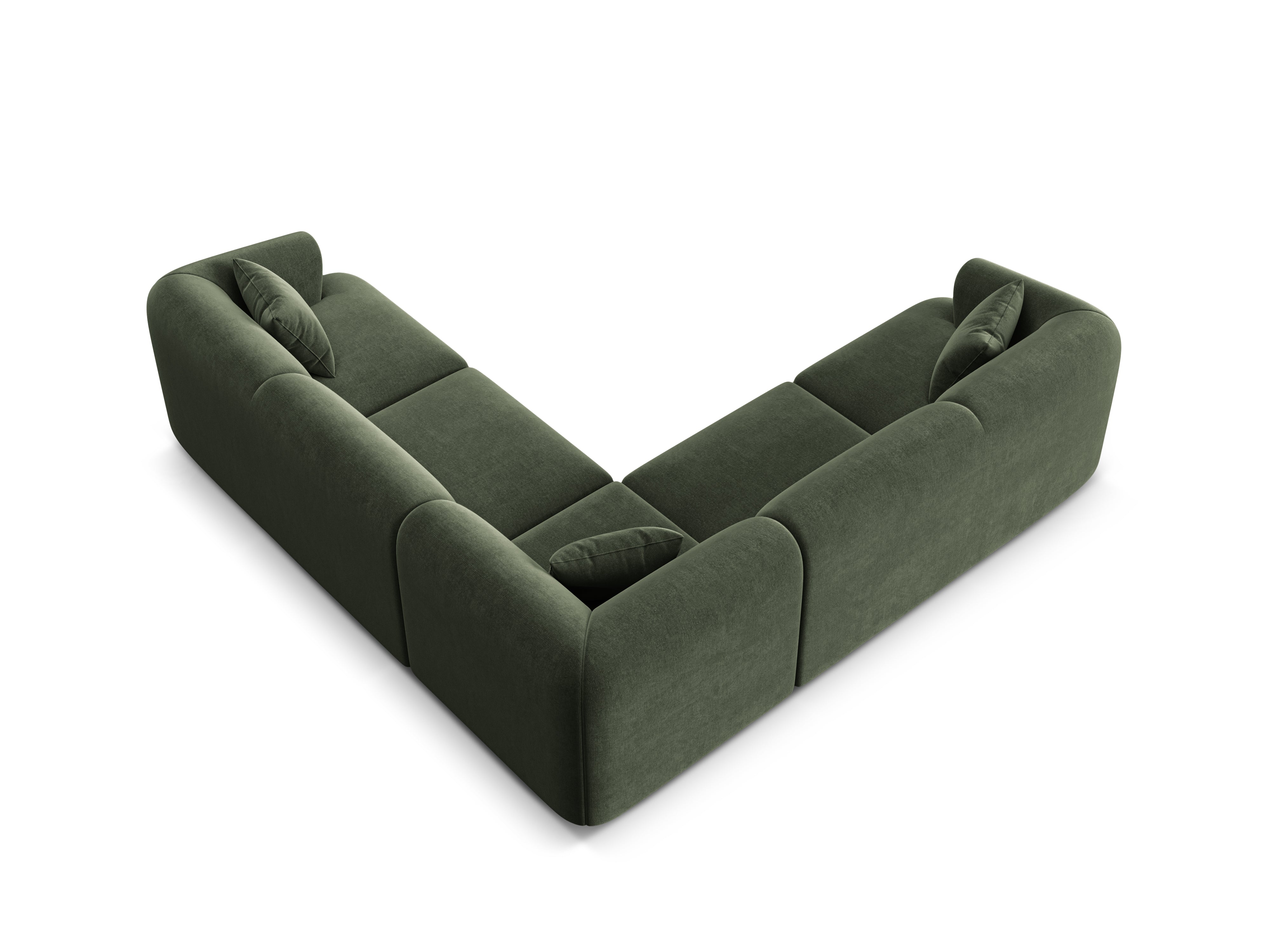 Samt-Ecksofa symmetrisch für 4 Personen CAMPI grün