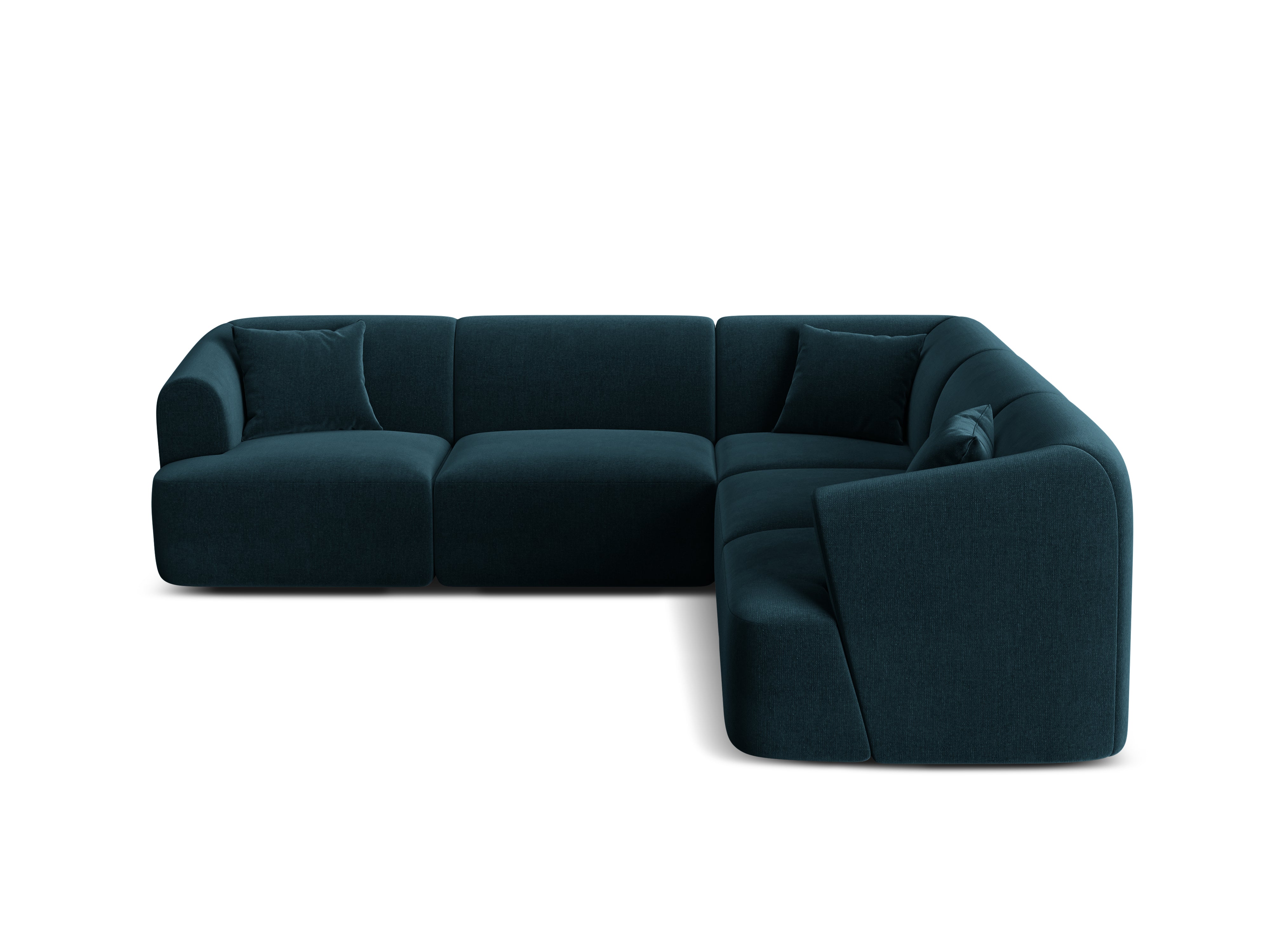 Samt-Ecksofa symmetrisch für 4 Personen CAMPI petrol