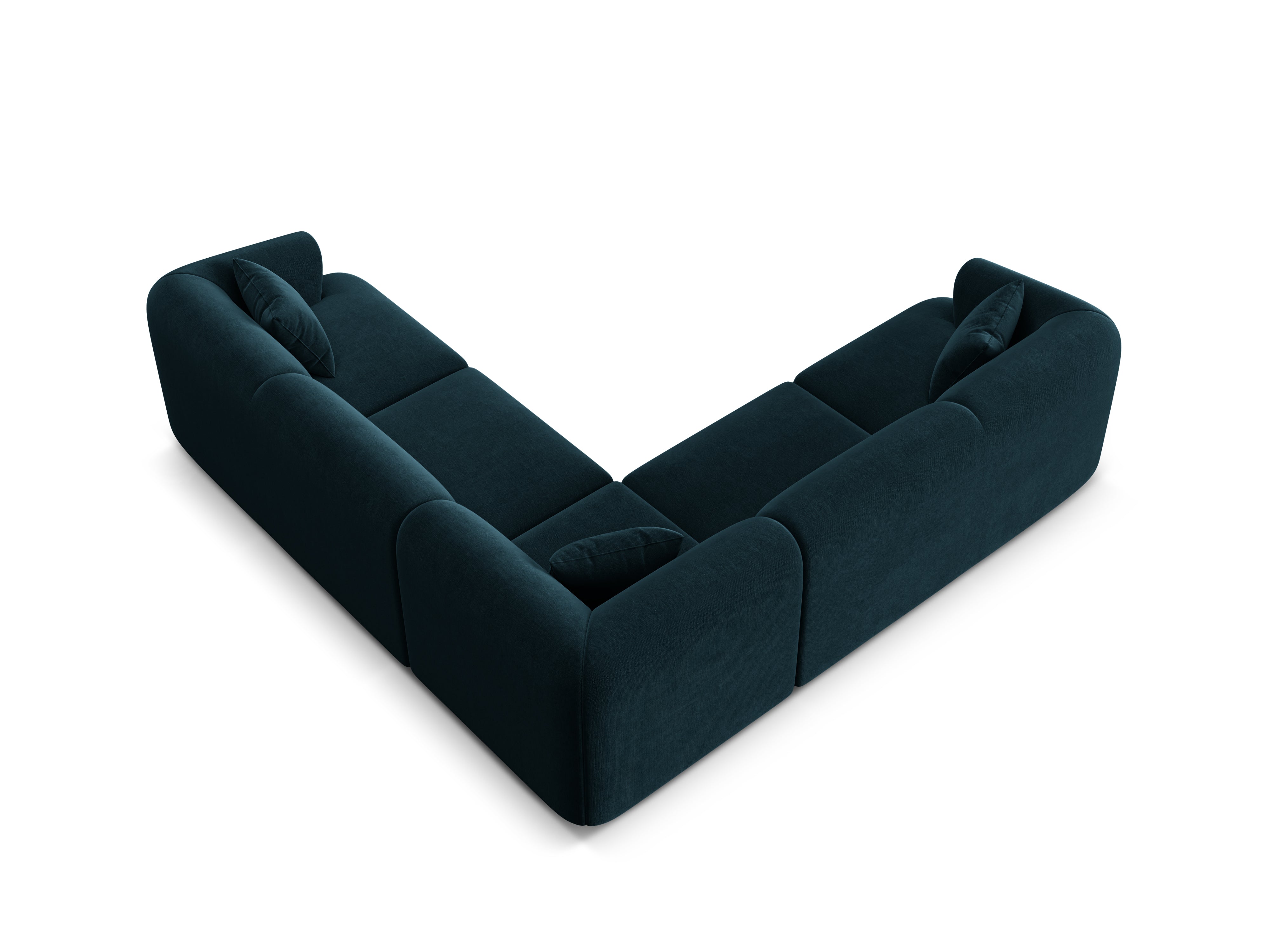 Samt-Ecksofa symmetrisch für 4 Personen CAMPI petrol