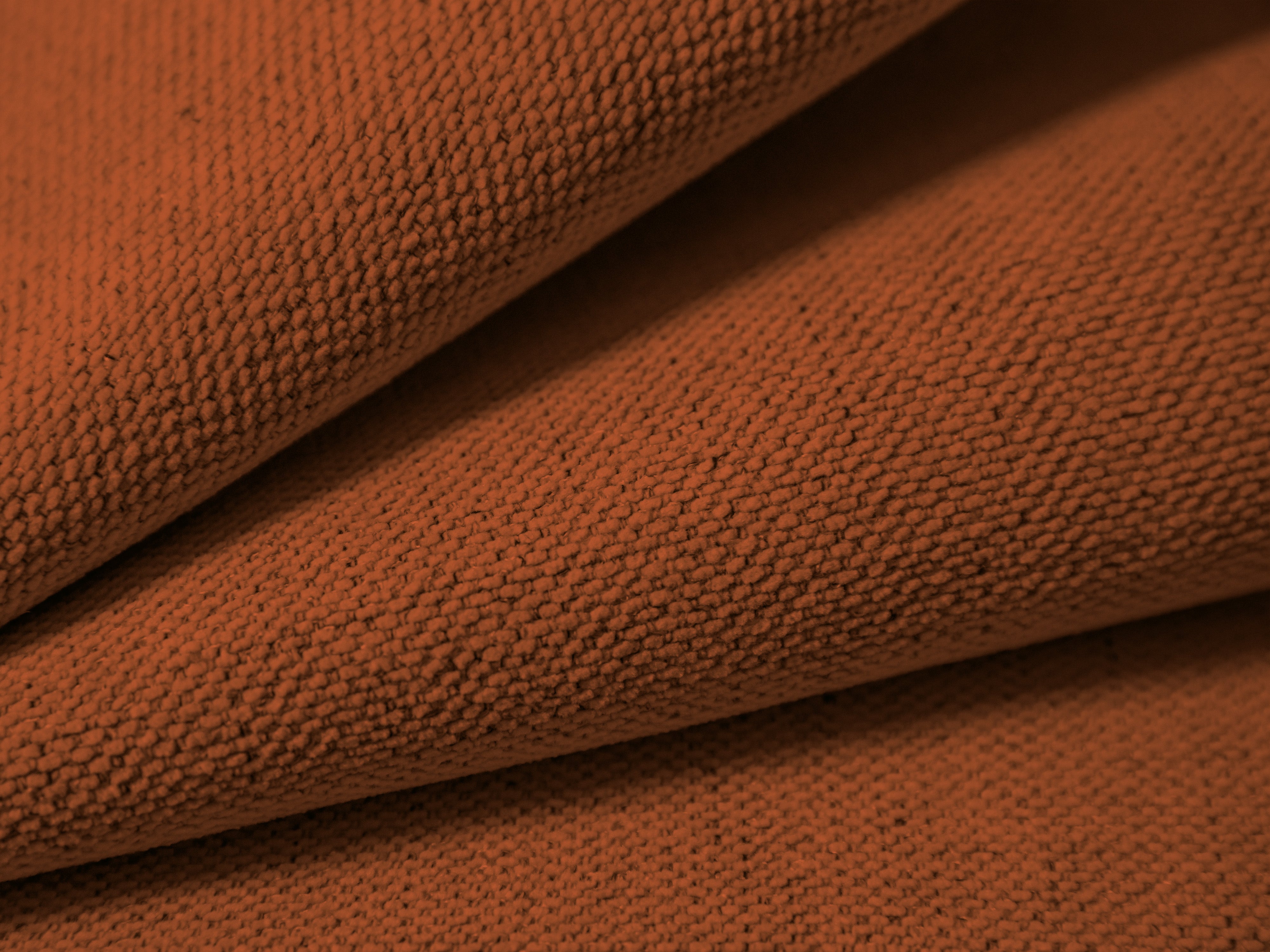 Symmetrische 4-Sitzer-Couch CAMPI ziegelrotes Chenille