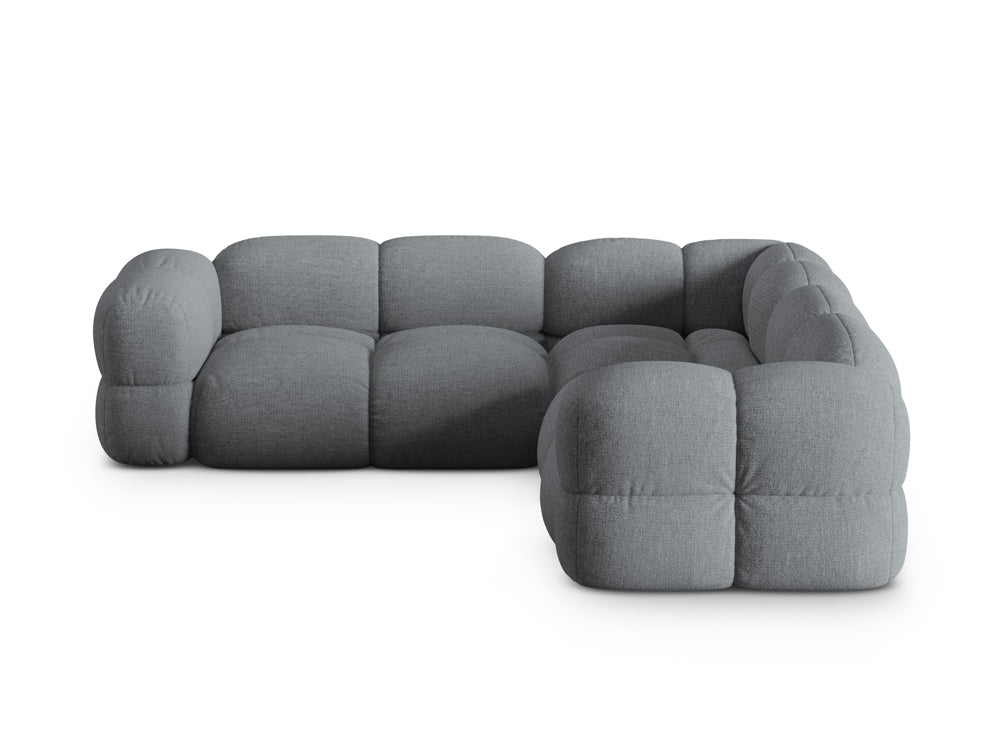 Symmetrische Eckcouch LORETTO grau-blau