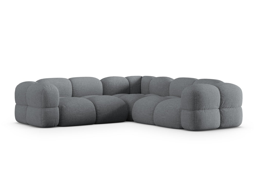 Symmetrische Eckcouch LORETTO grau-blau