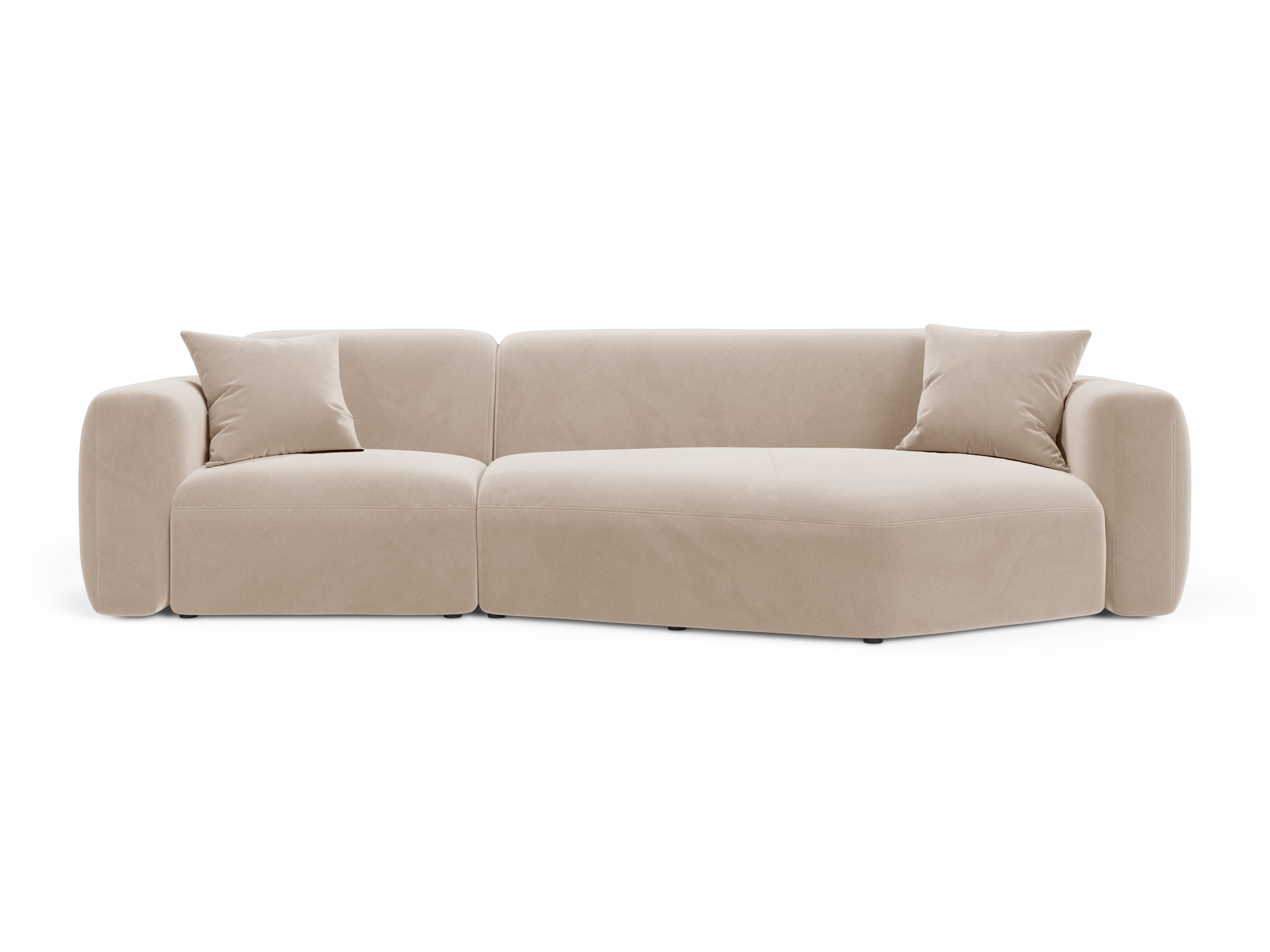 Samt-Ecksofa rechts STRINO beige
