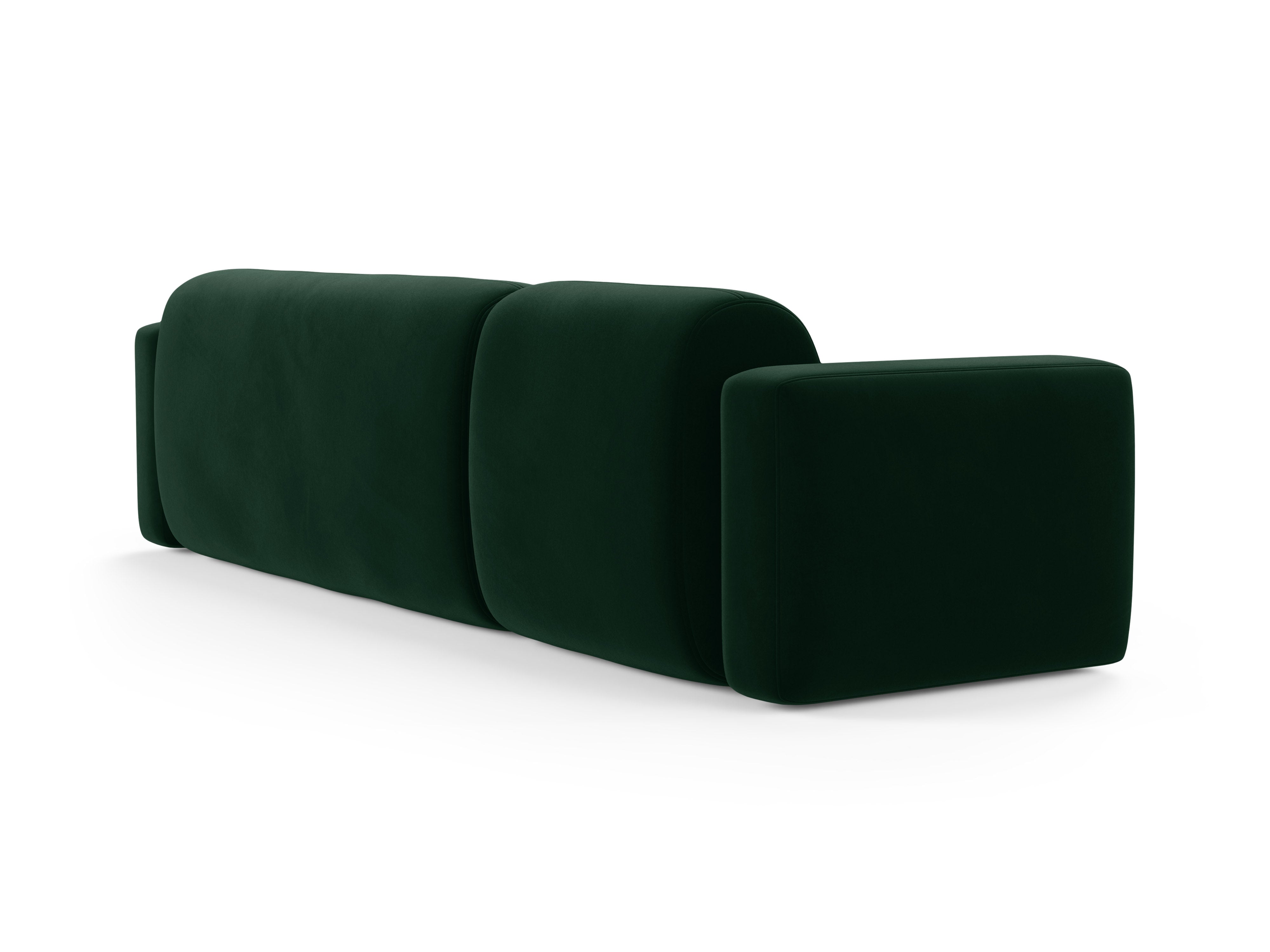Samt-Ecksofa links STRINO in Flaschengrün