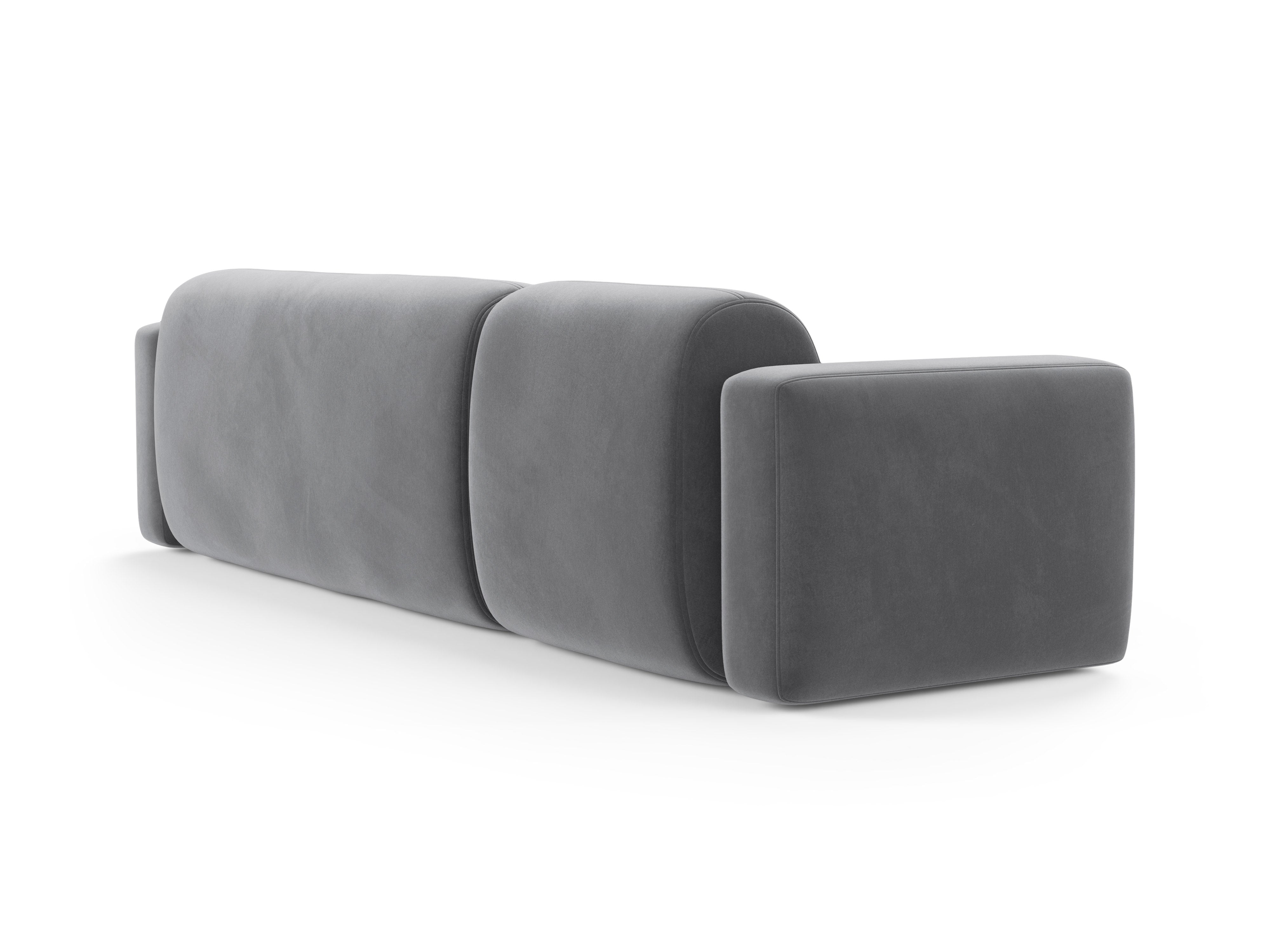 Samt-Ecksofa rechts STRINO grau