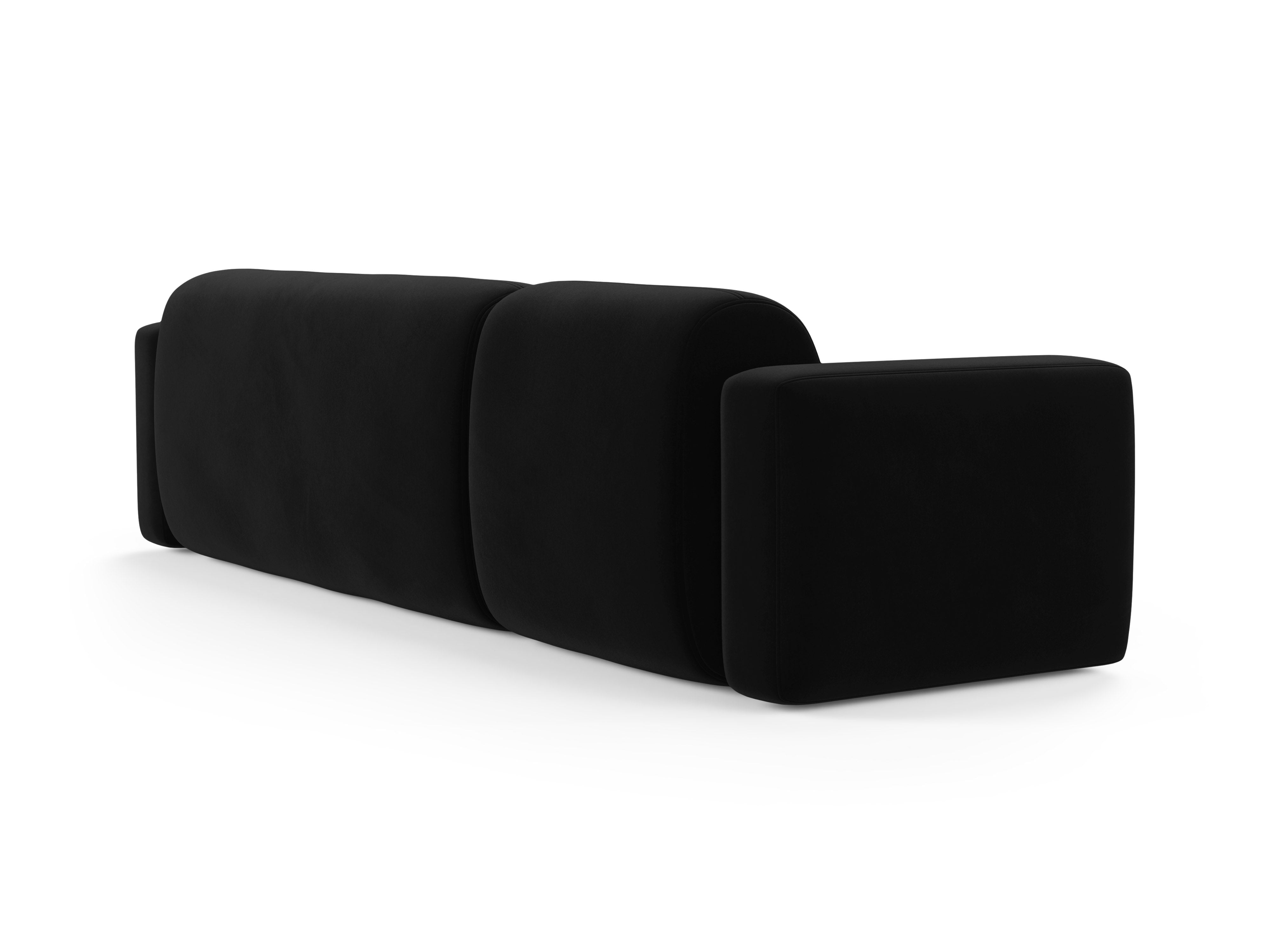 Samt-Ecksofa rechts STRINO schwarz