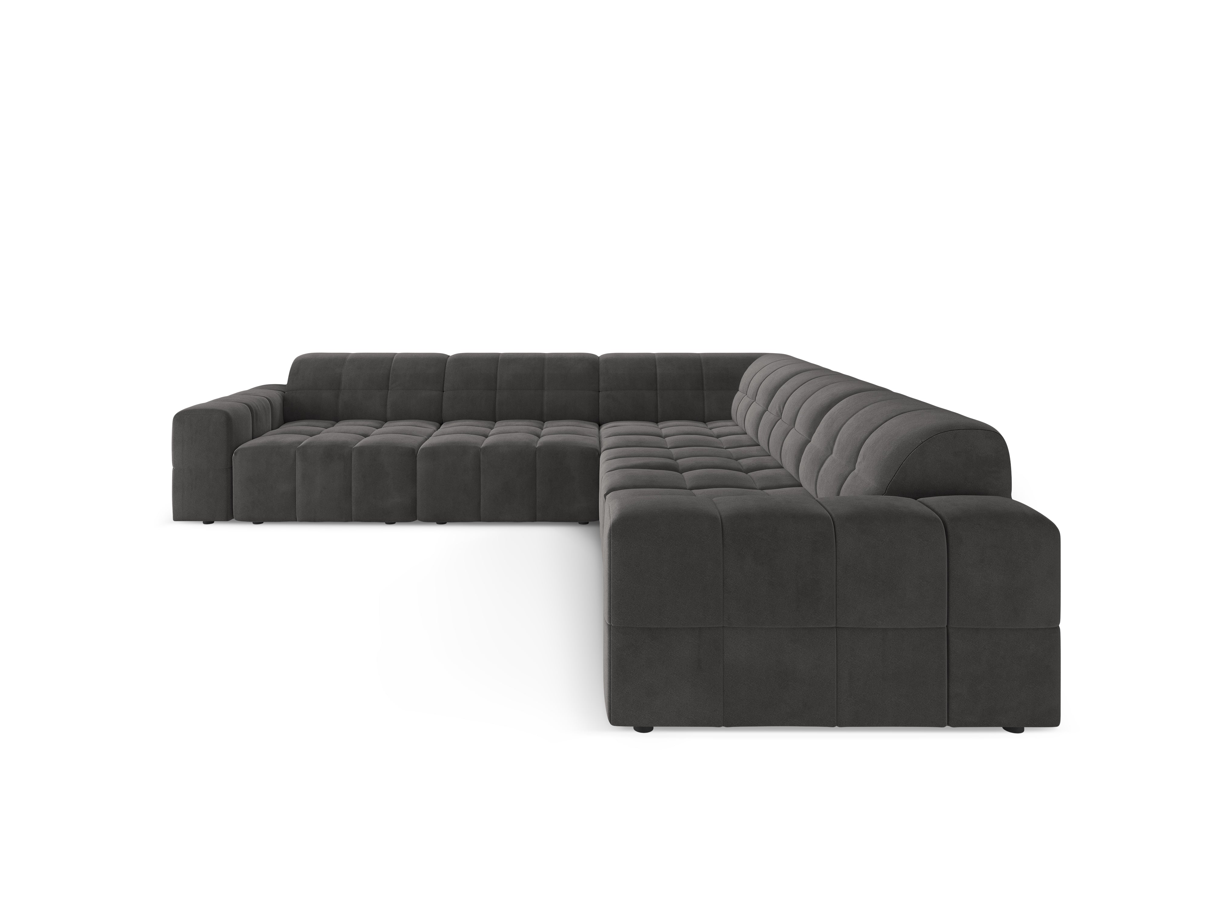 Samt-Ecksofa symmetrisch CHICAGO dunkelgrau