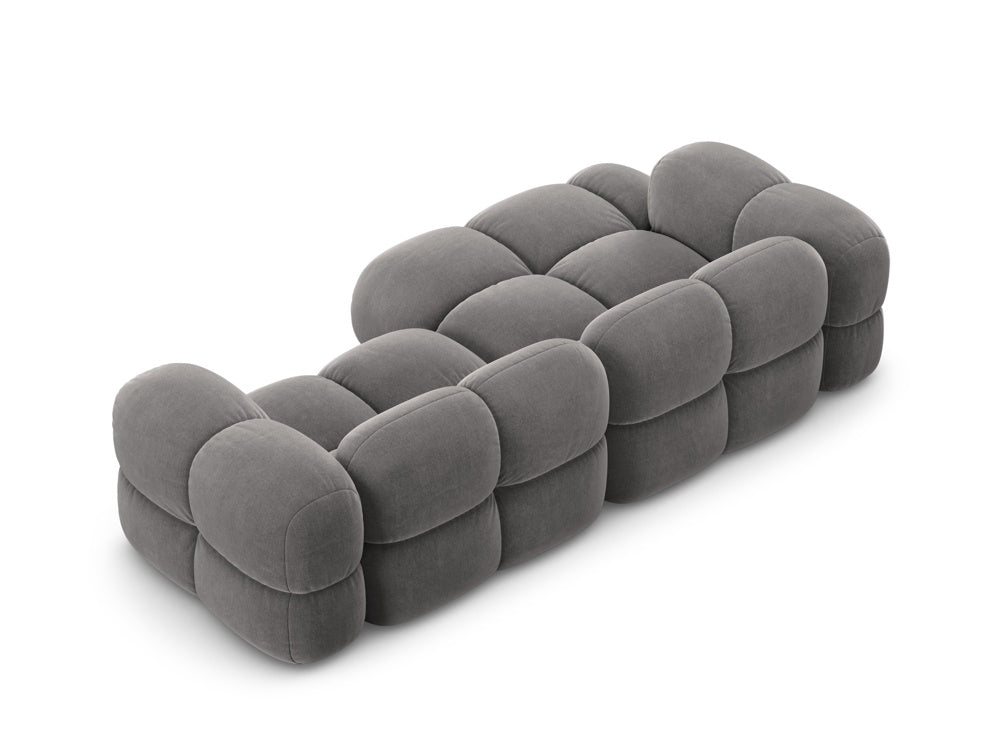 Left-facing 3-seater velvet corner sofa LORETTO gray