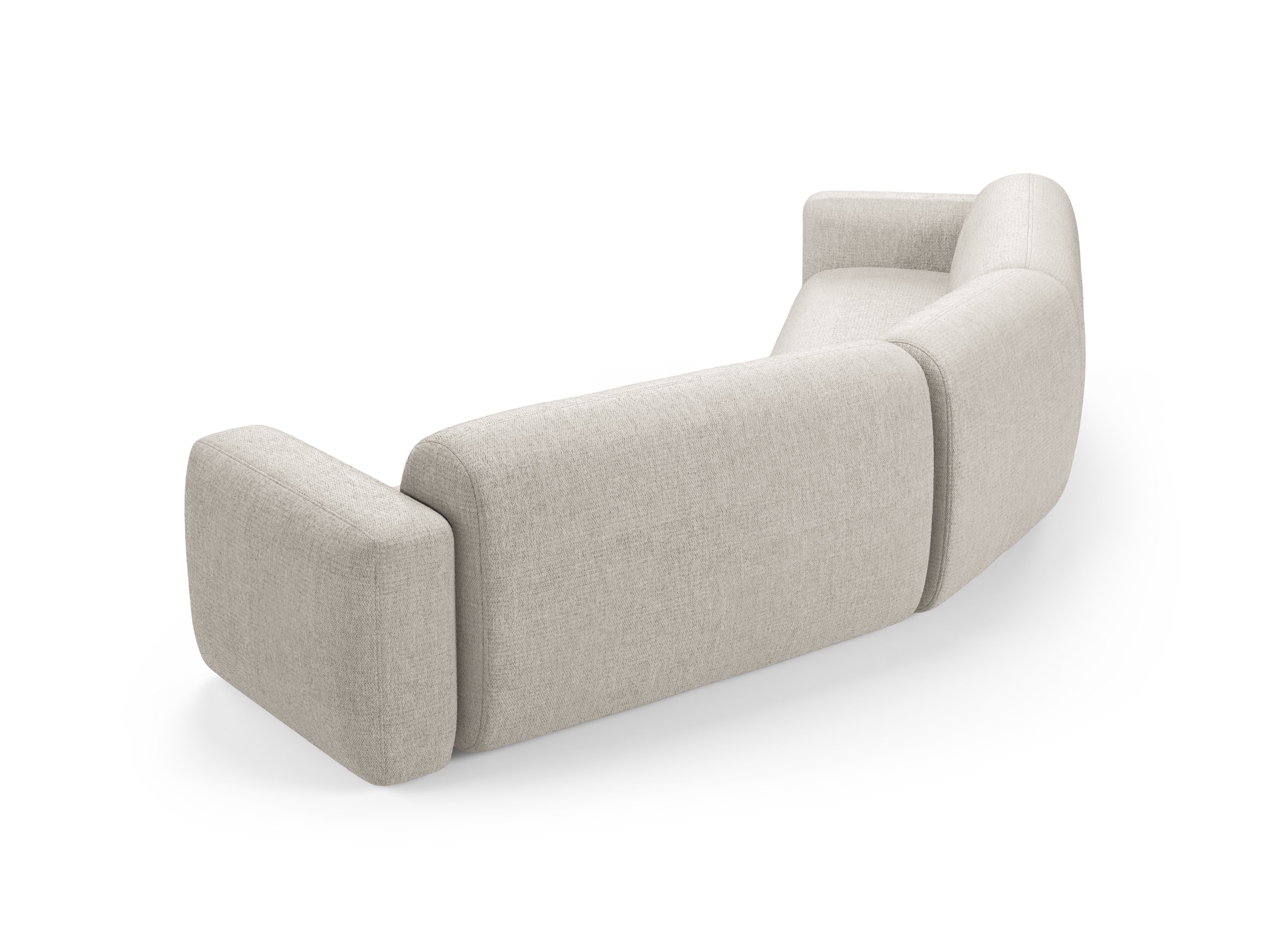Symmetrische Eckcouch STRINO in cremefarbenem Chenille