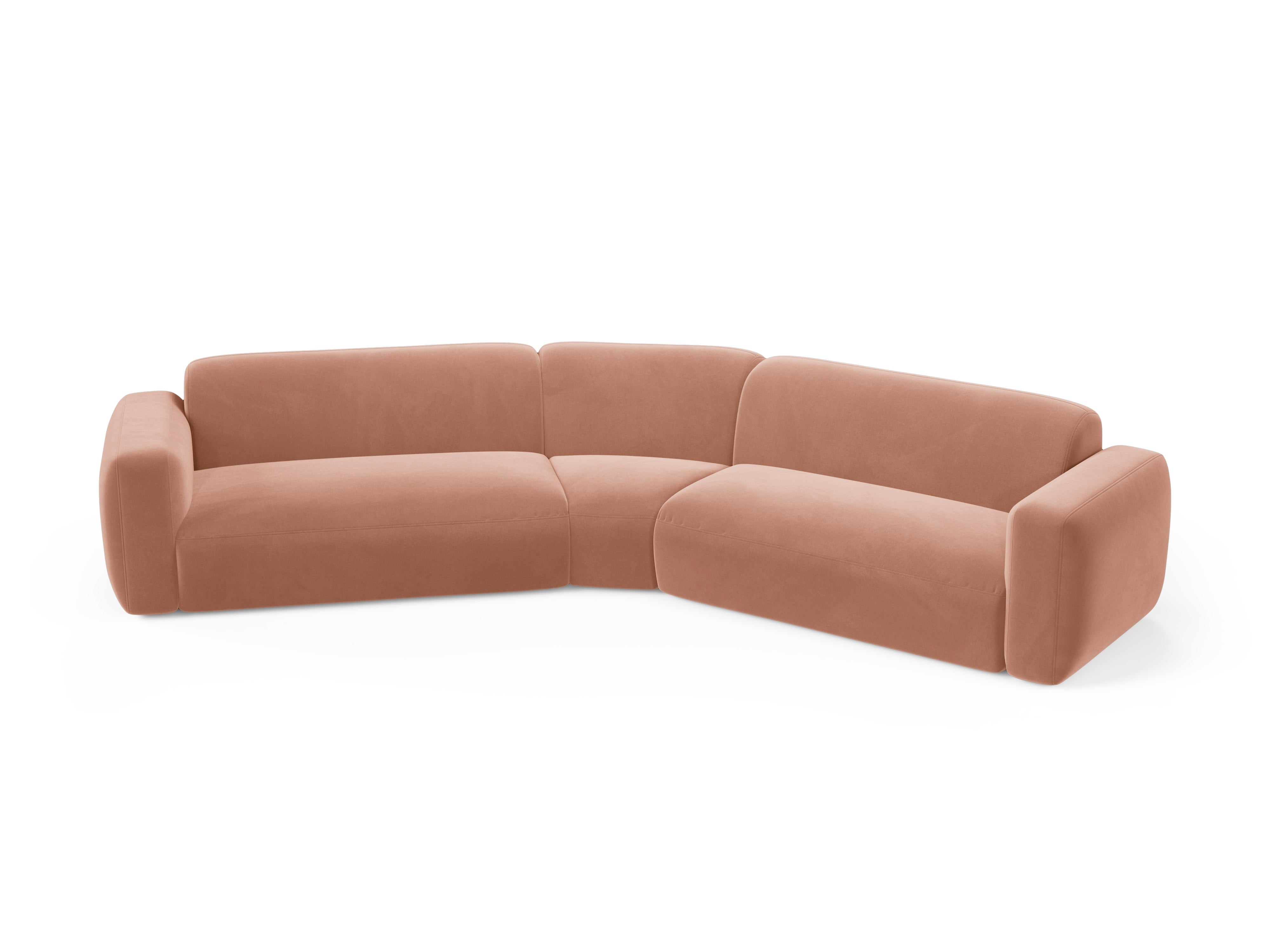 Symmetrical Velvet Corner Sofa STRINO Pink