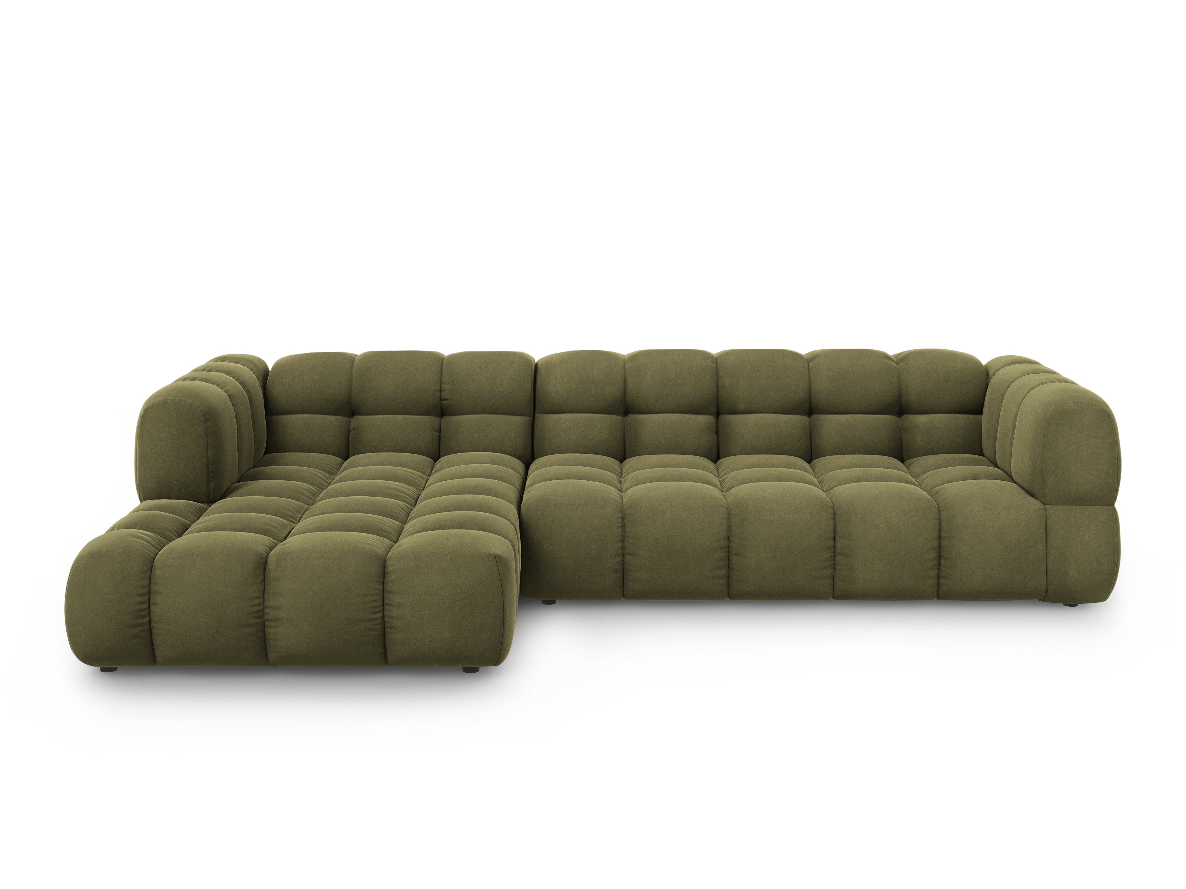 Narożnik aksamitny lewostronny 4-osobowy SKY jasnozielony Cosmopolitan Design Eye on Design