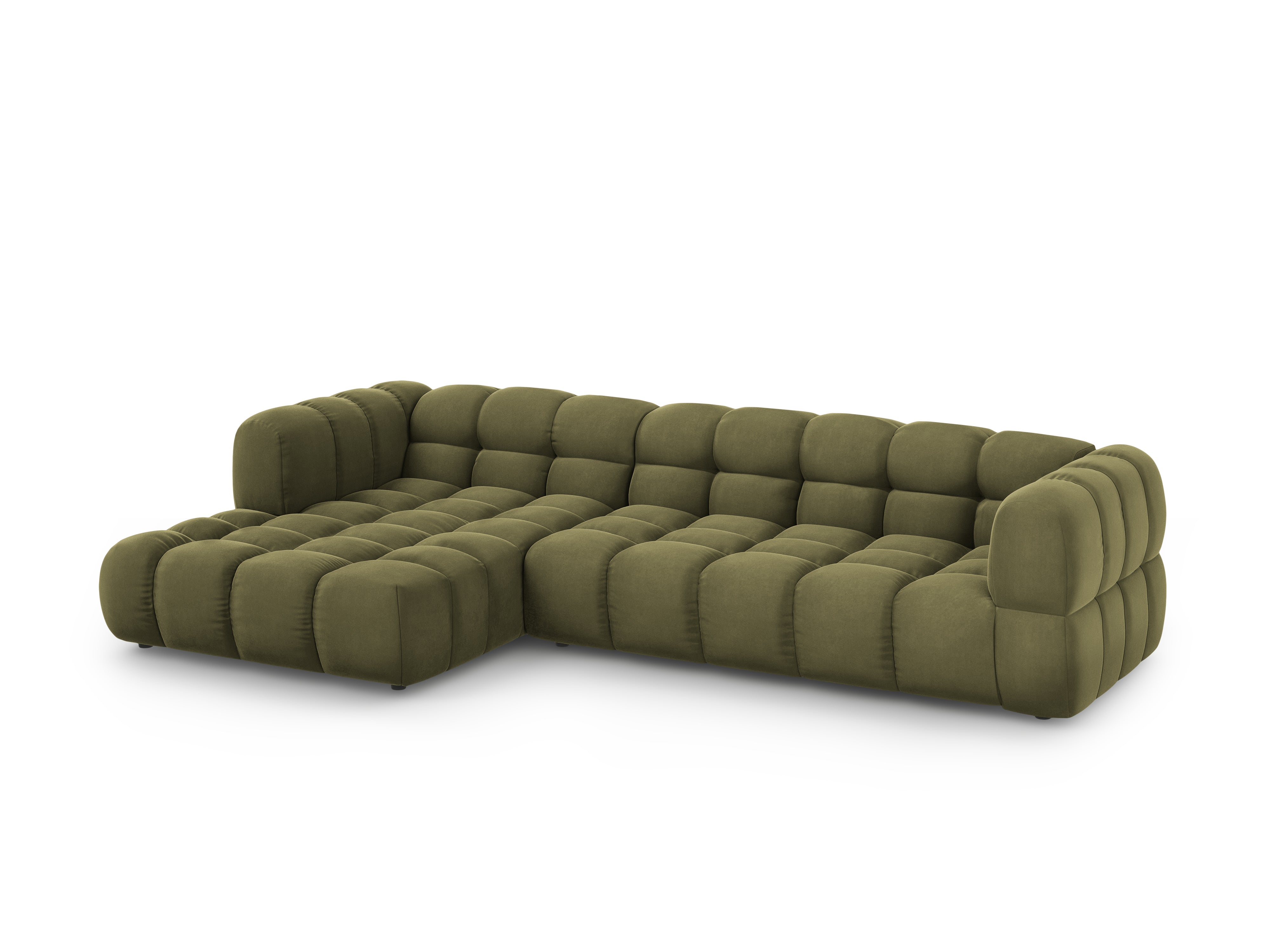 Narożnik aksamitny lewostronny 4-osobowy SKY jasnozielony Cosmopolitan Design Eye on Design