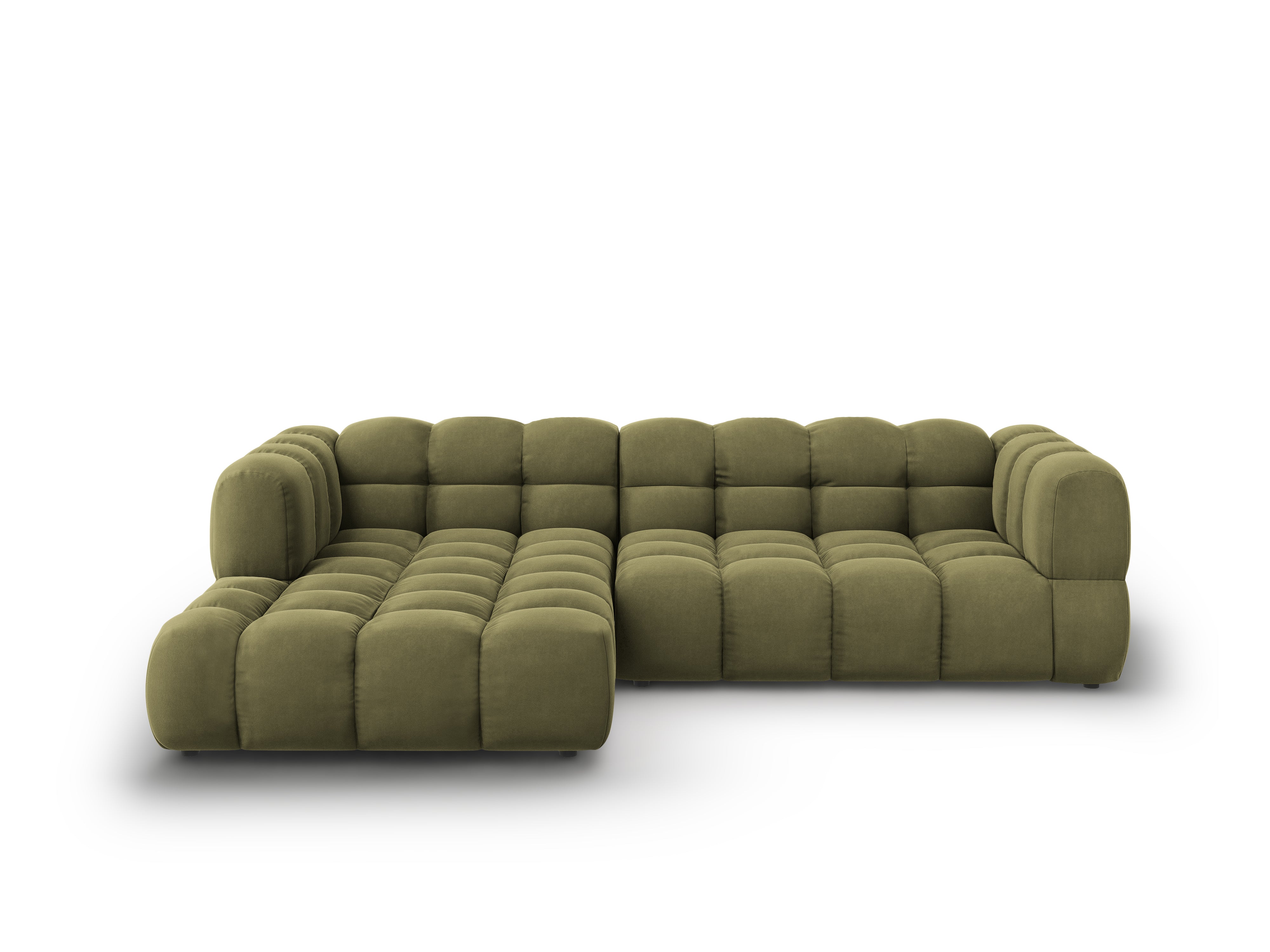 Narożnik aksamitny lewostronny 3,5-osobowy SKY jasnozielony Cosmopolitan Design Eye on Design