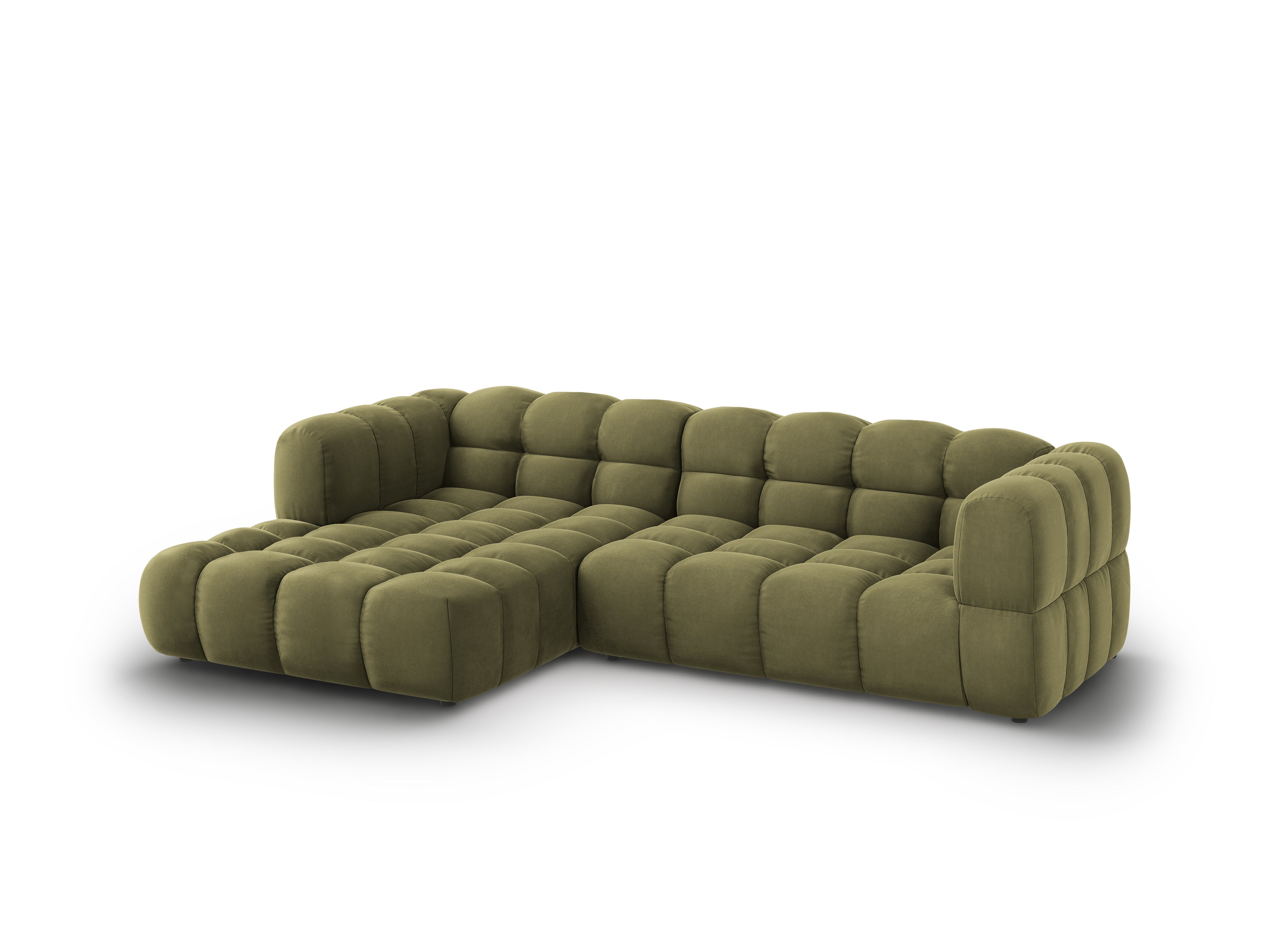 Narożnik aksamitny lewostronny 3,5-osobowy SKY jasnozielony Cosmopolitan Design Eye on Design