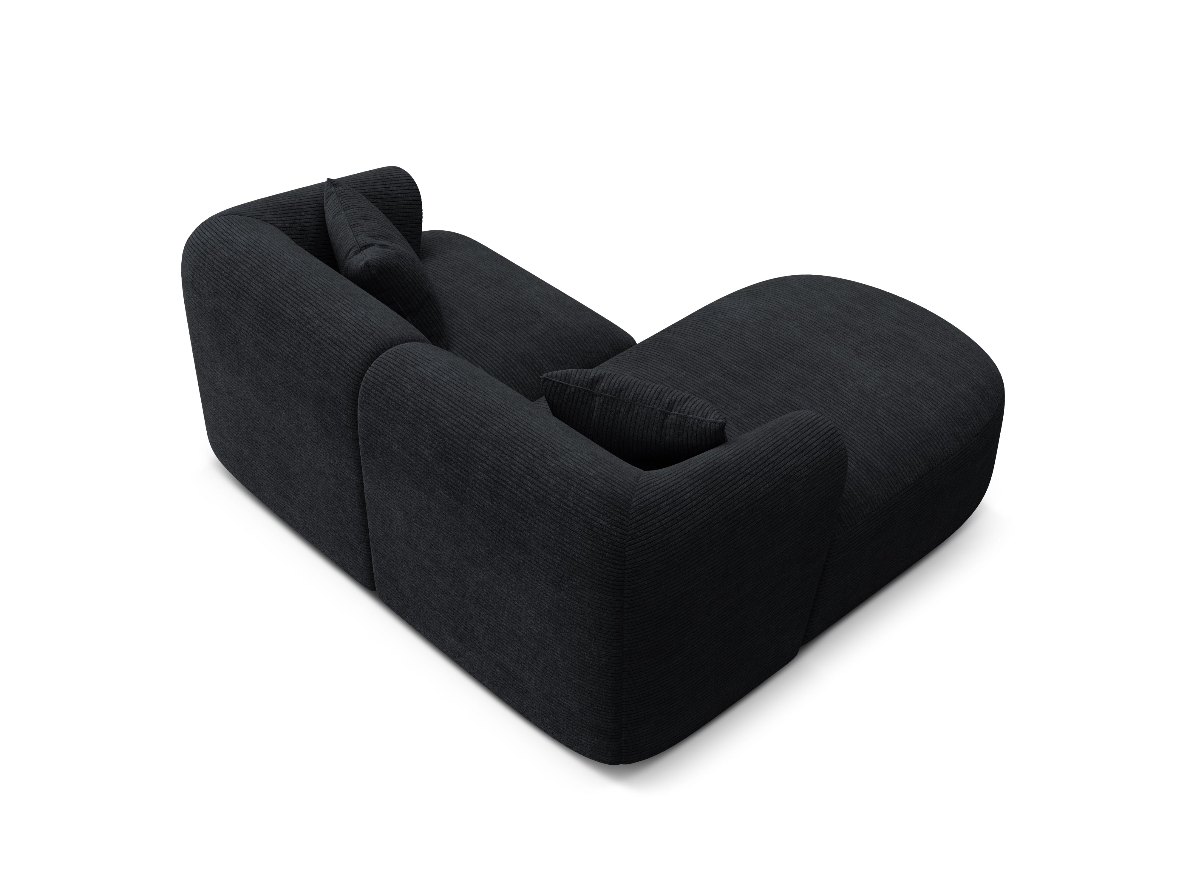 Linksseitiges 3-Sitzer-Sofa CAMPI schwarzes Cord