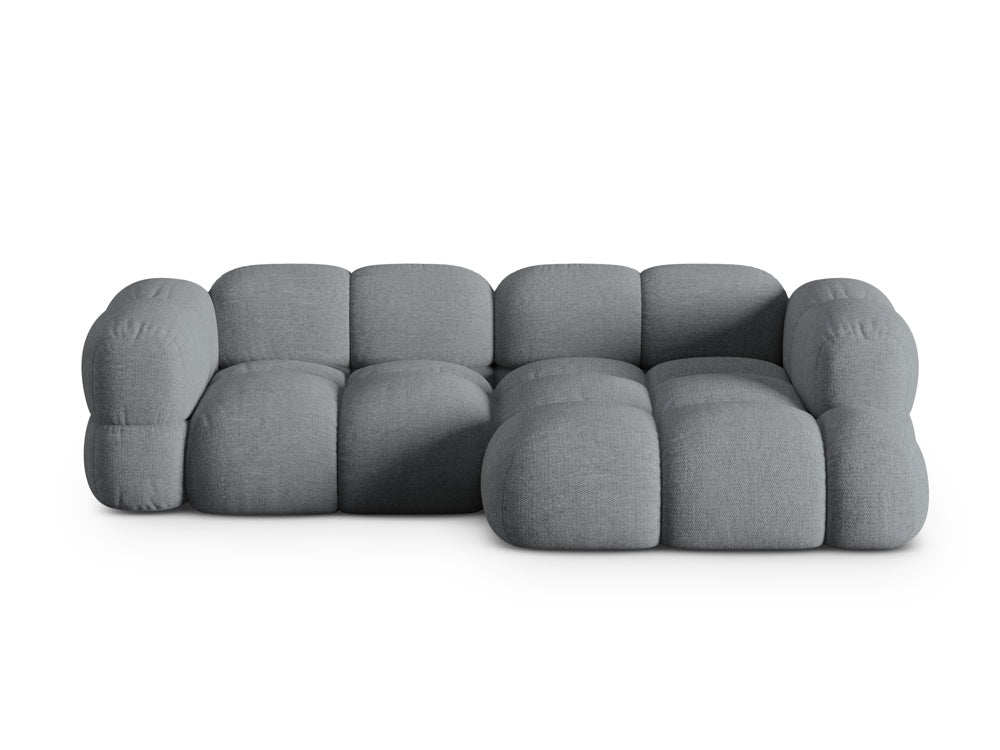 Dreisitzer-Ecksofa rechts LORETTO grau-blau