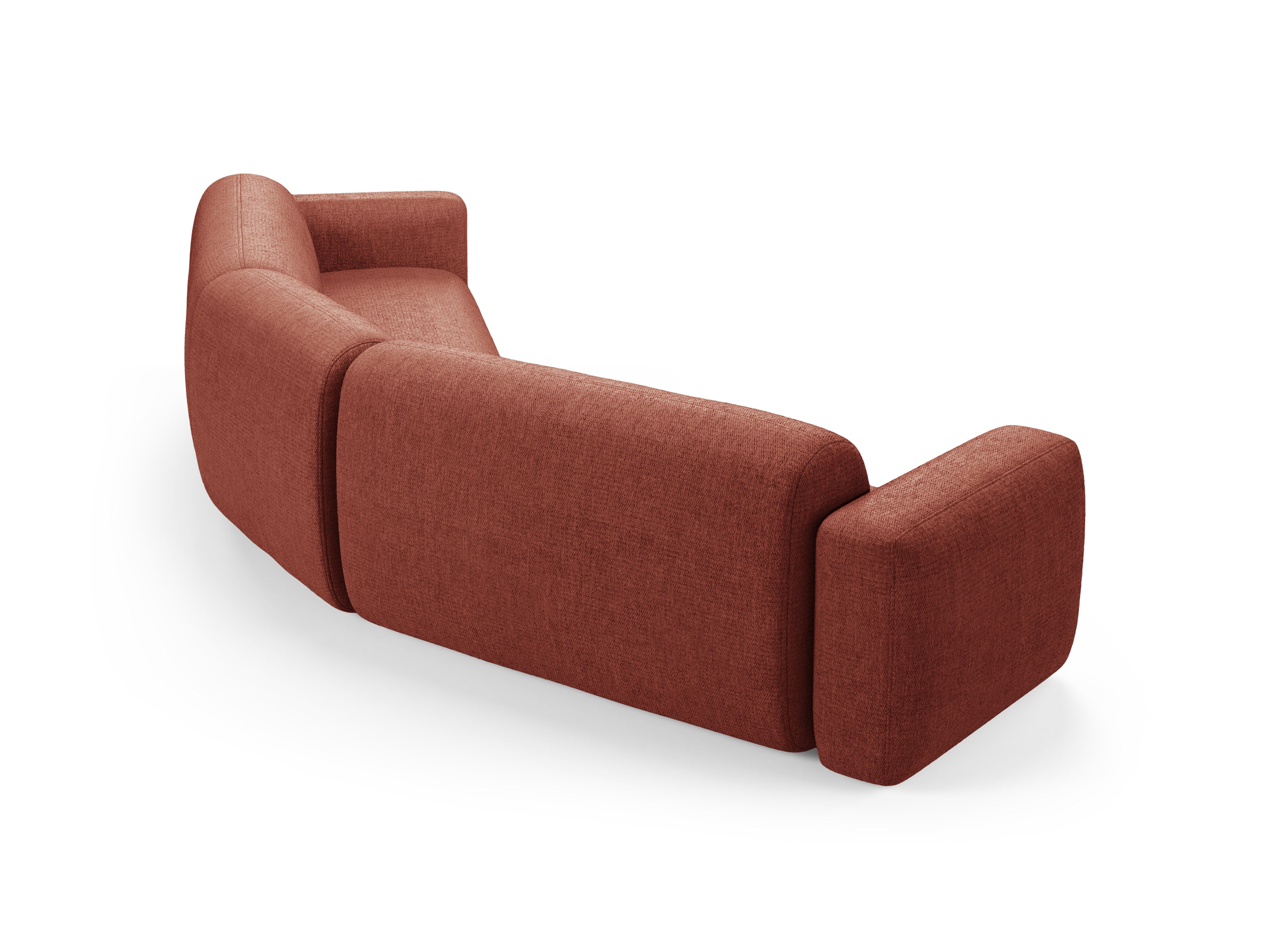 Symmetrische Eckcouch STRINO korallenfarbener Chenille