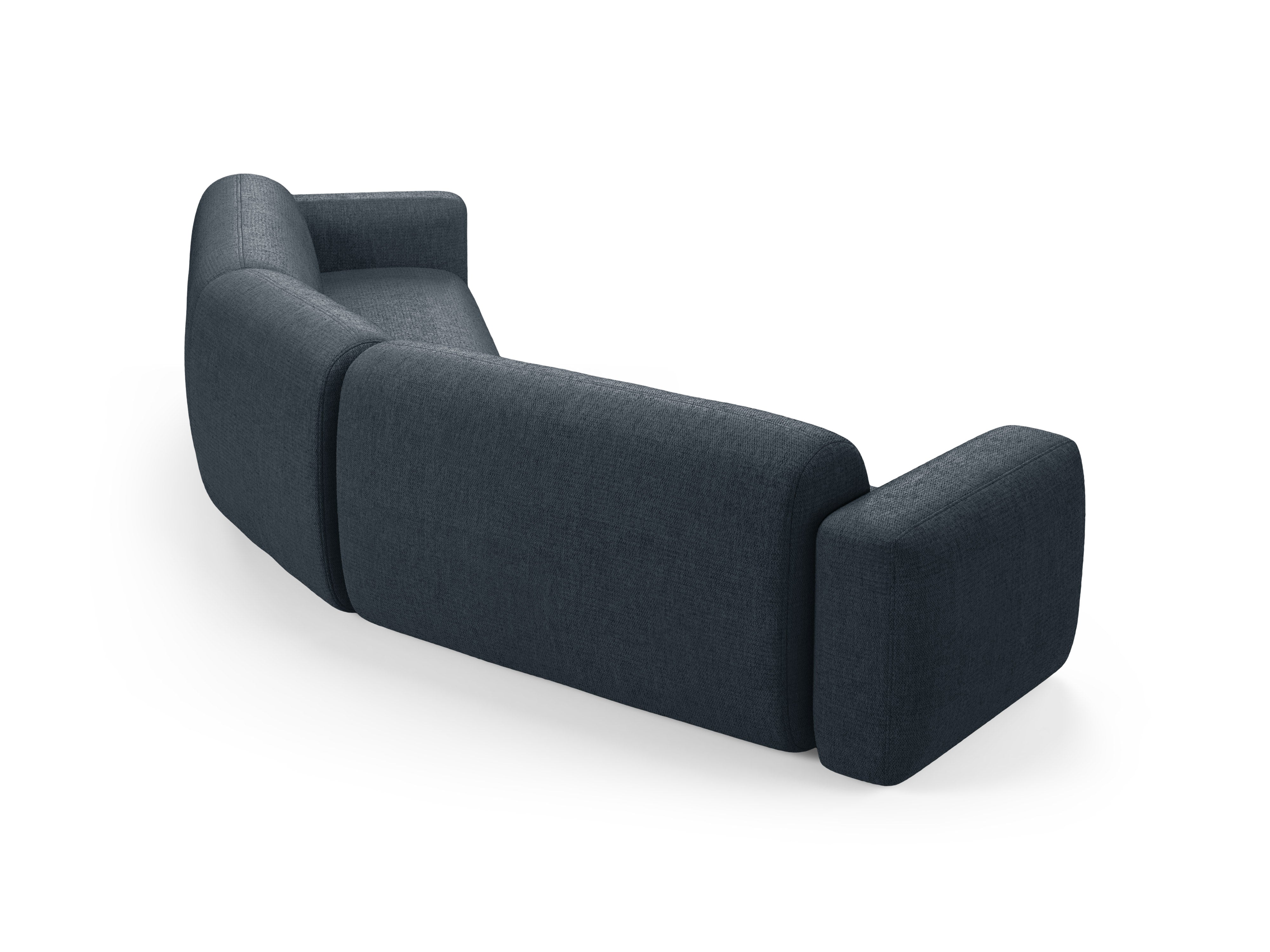 Symmetrische Eckcouch STRINO blauer Chenille