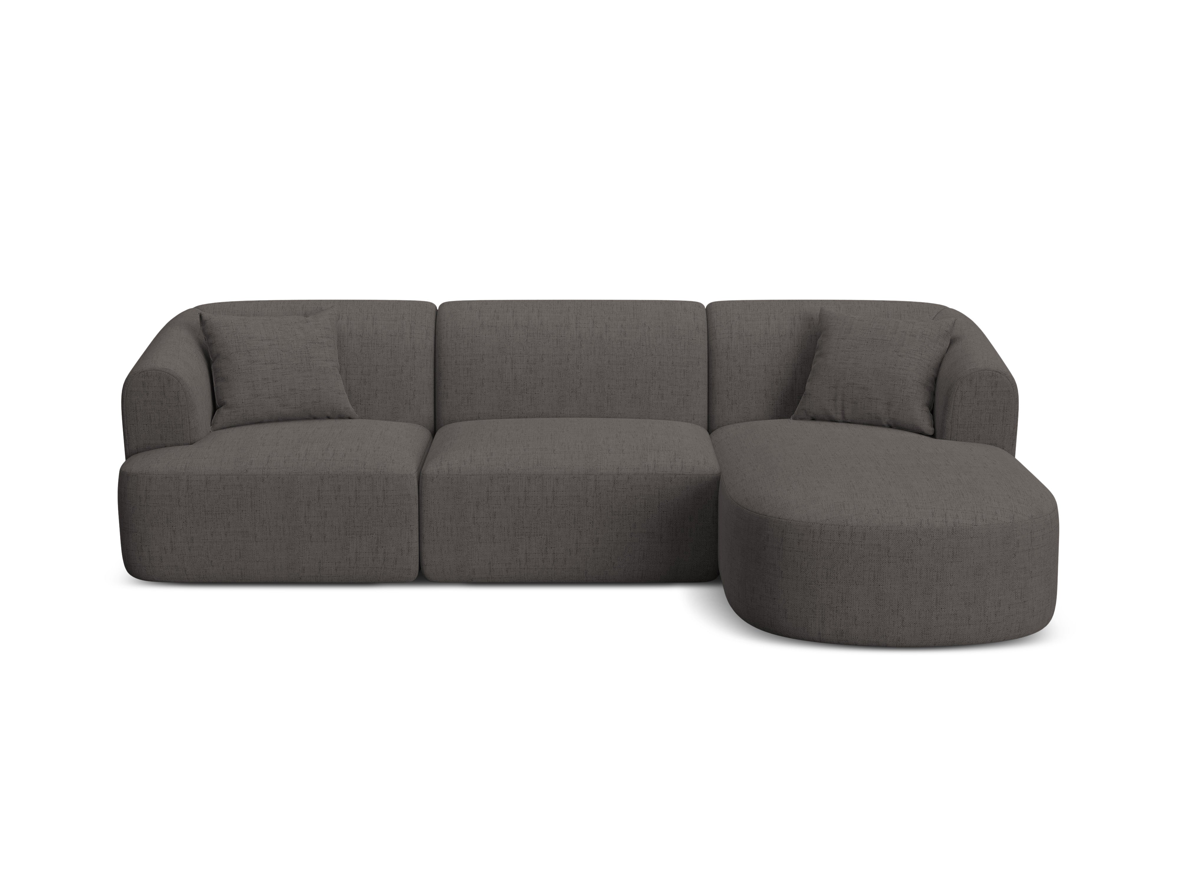 Right-facing 4-seater sofa CAMPI gray chenille