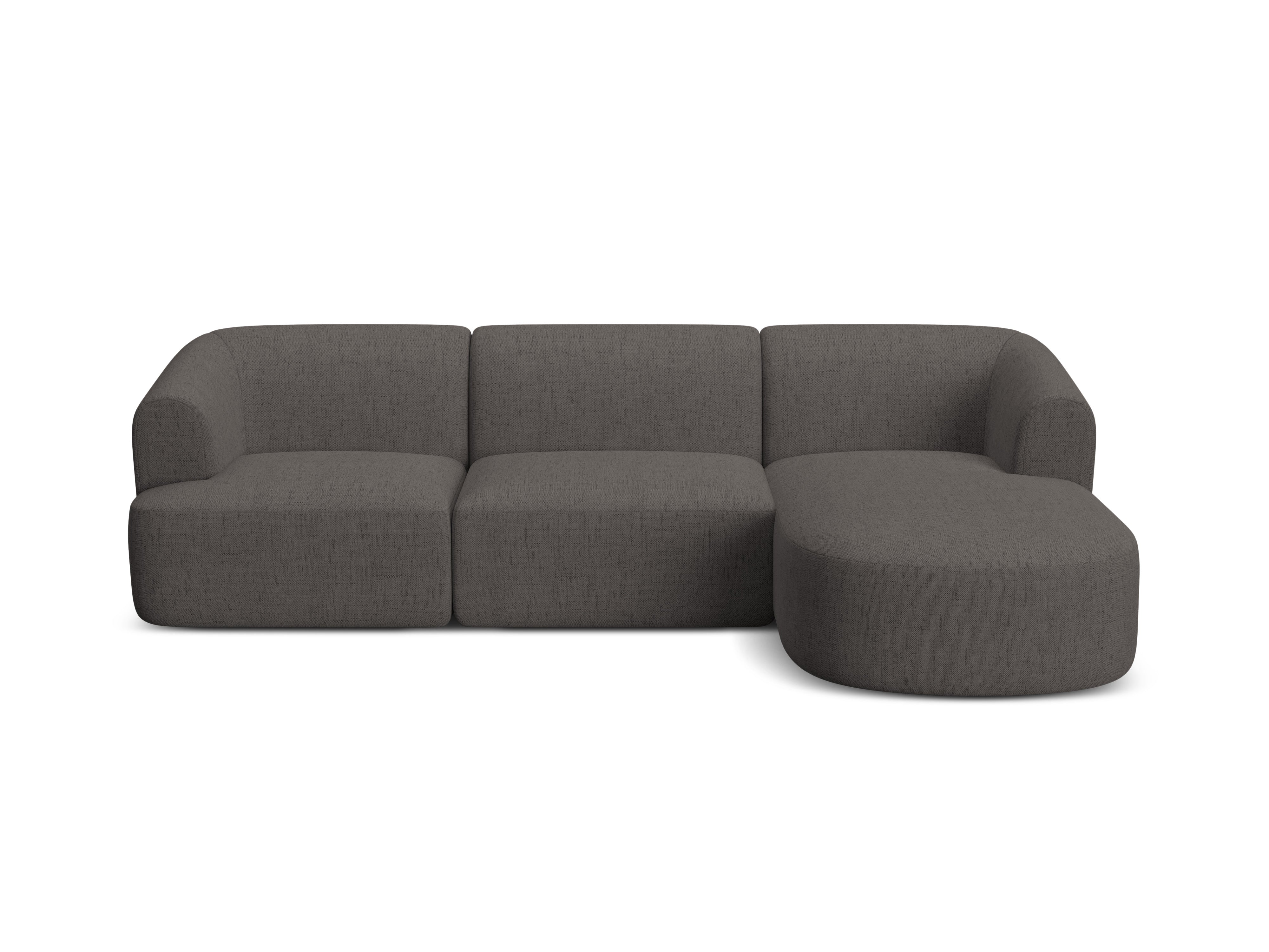 Right-facing 4-seater sofa CAMPI gray chenille