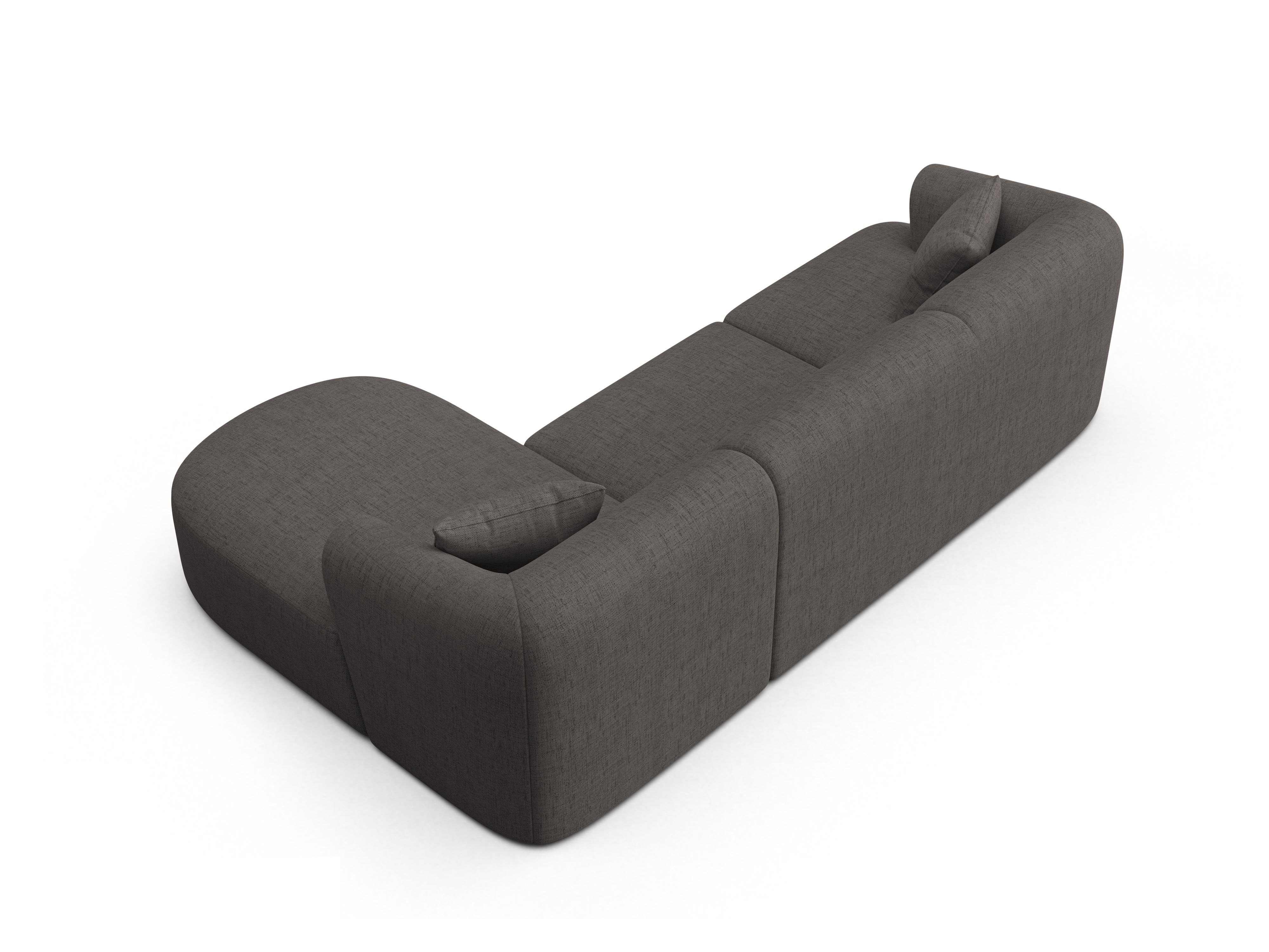 Right-facing 4-seater sofa CAMPI gray chenille