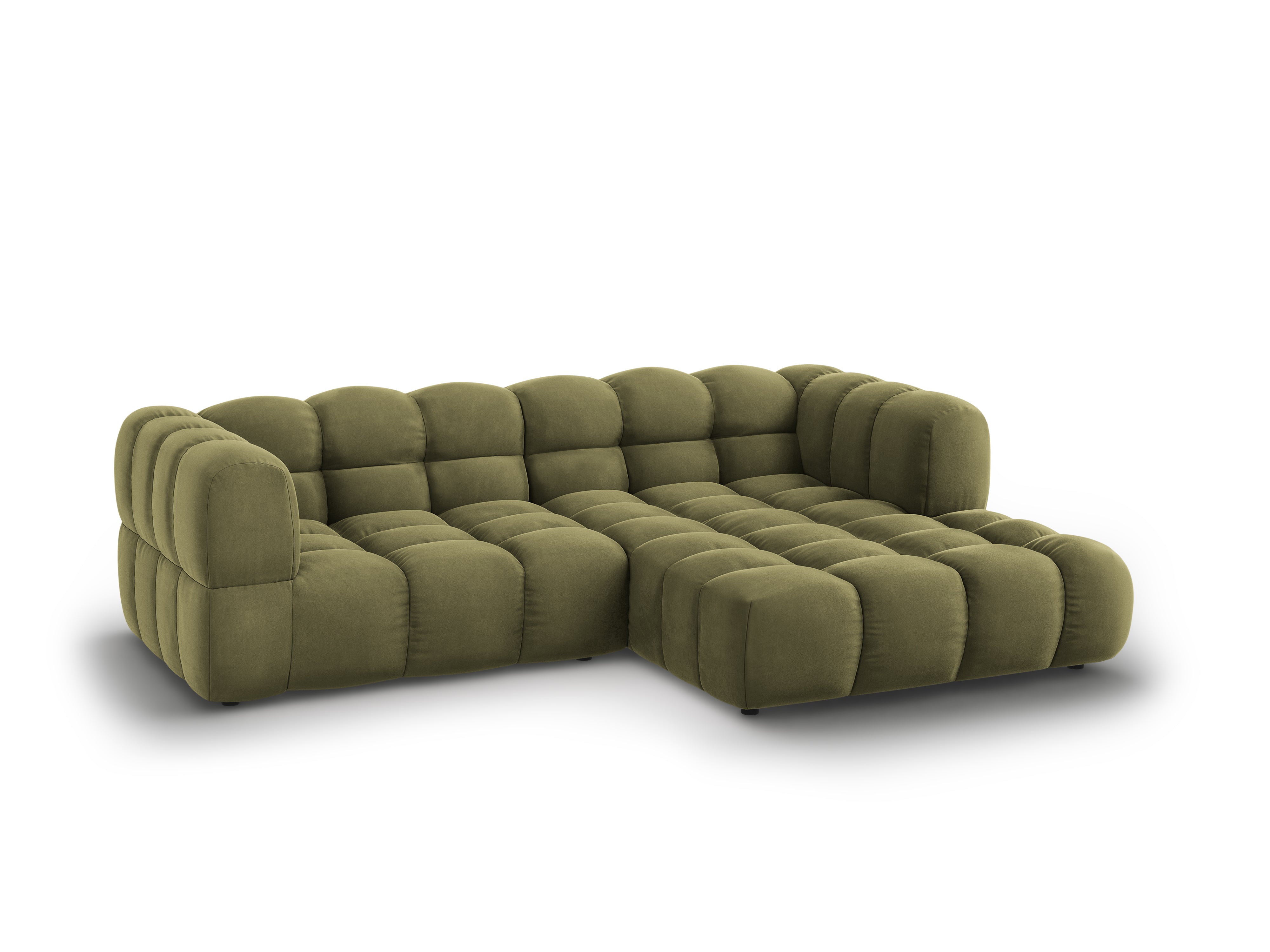 Narożnik aksamitny prawostronny 3-osobowy SKY jasnozielony Cosmopolitan Design Eye on Design
