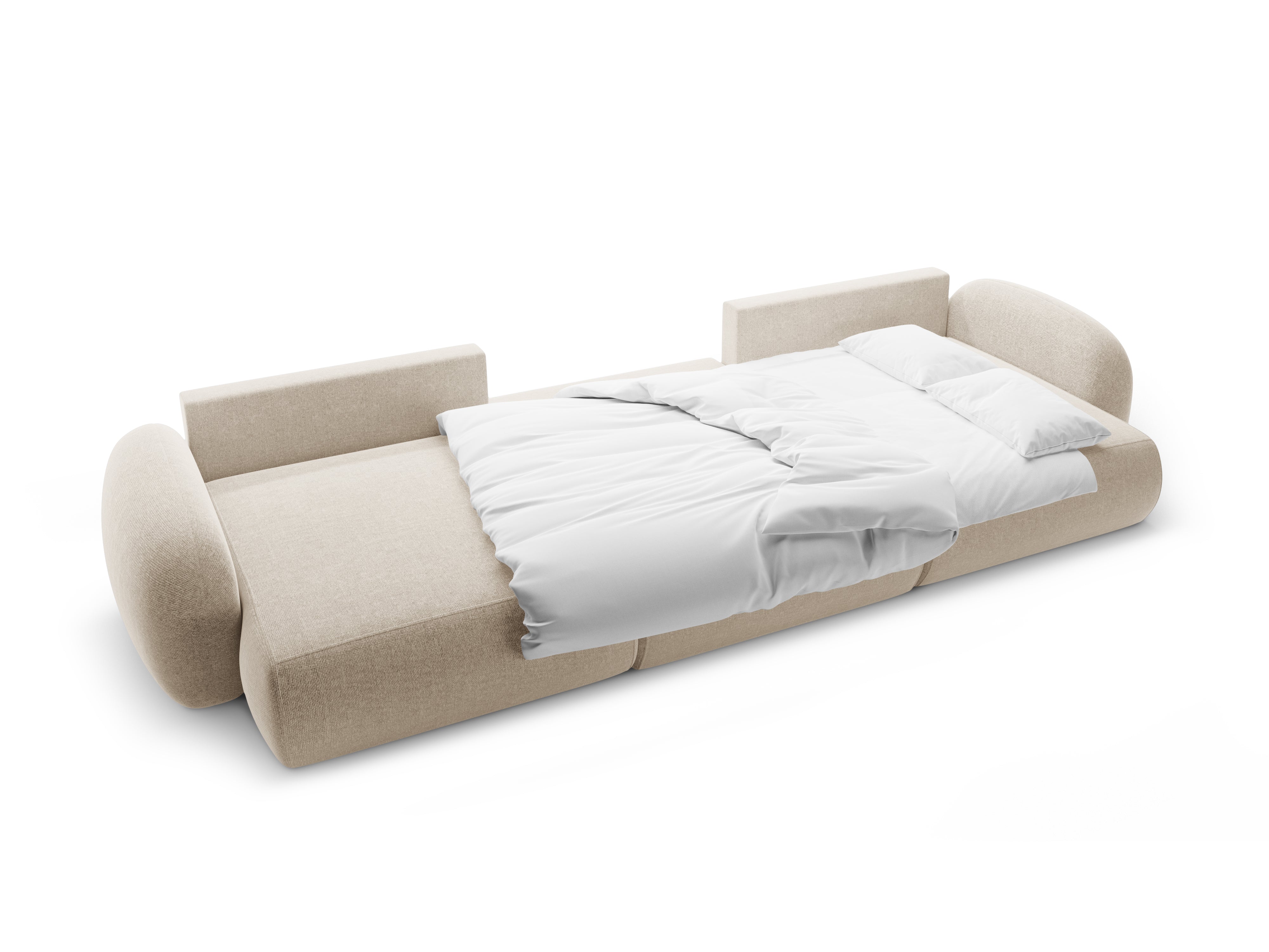 Sofa panoramiczna z funkcją spania 5-osobowa TONALE piaskowy