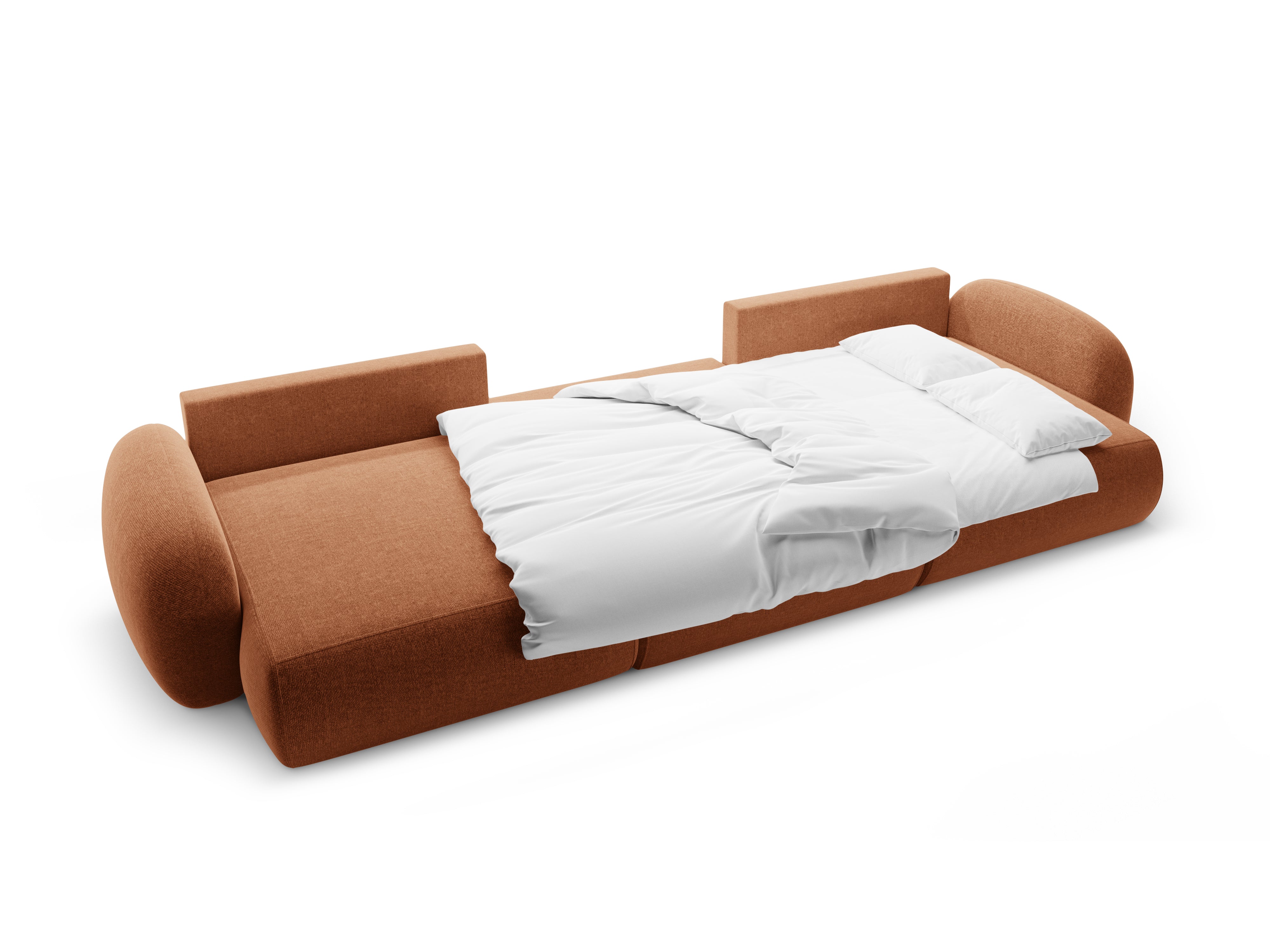 Sofa panoramiczna z funkcją spania 5-osobowa TONALE ceglany