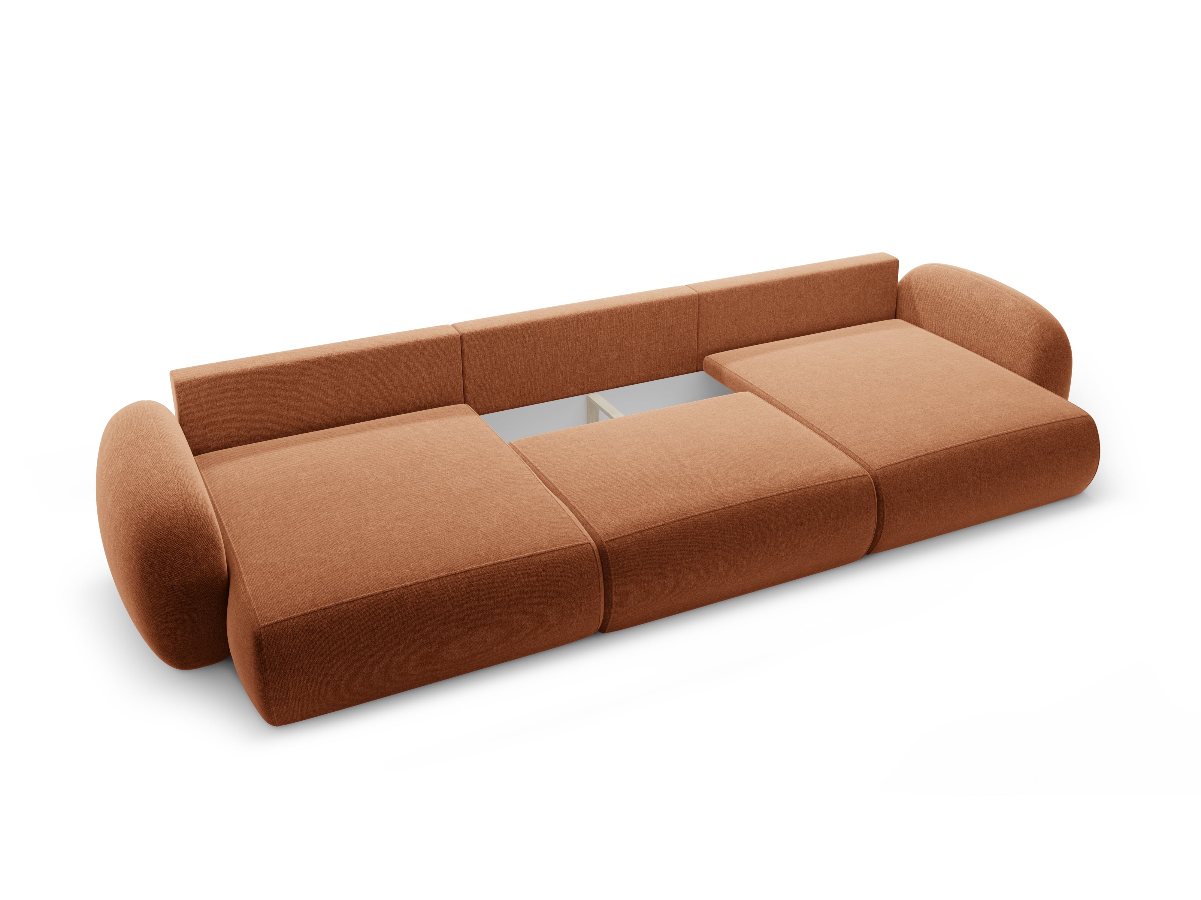 Sofa panoramiczna z funkcją spania 5-osobowa TONALE ceglany