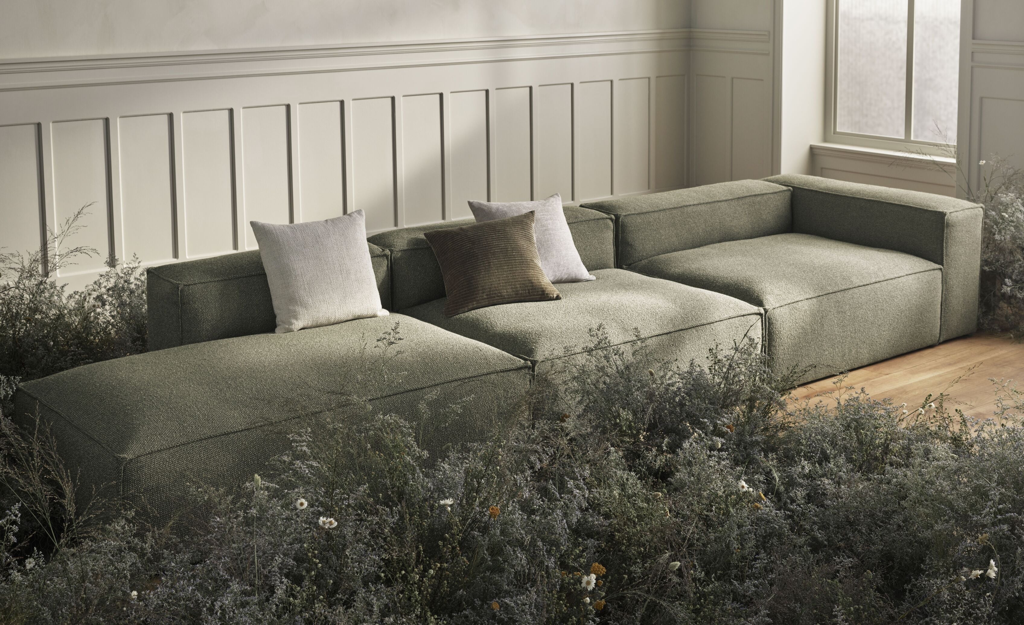 Sofa modułowa COSIMA - moduł lewostronny tapicerowany