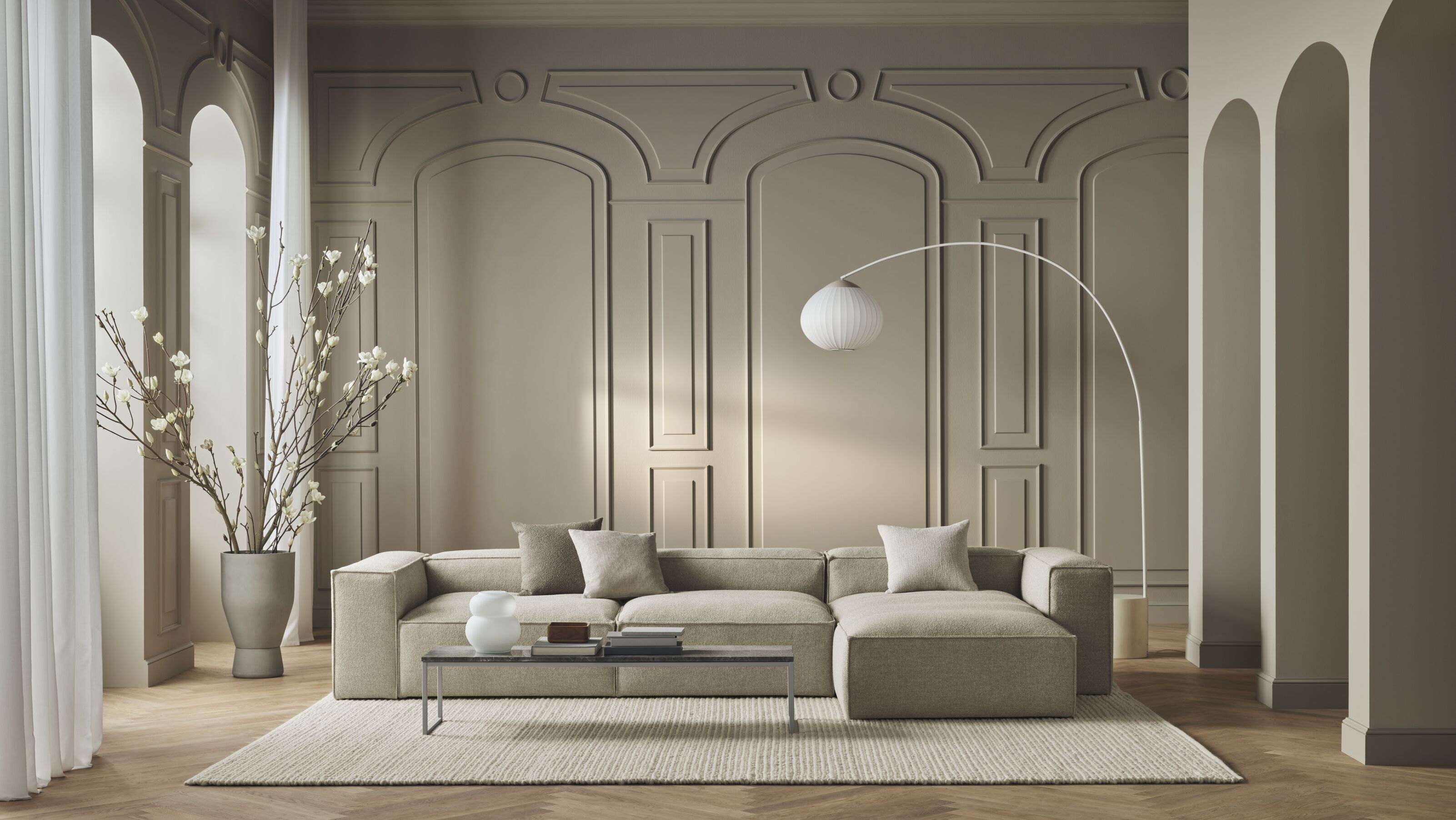 Szezlong prawostronny COSIMA BED tapicerowany