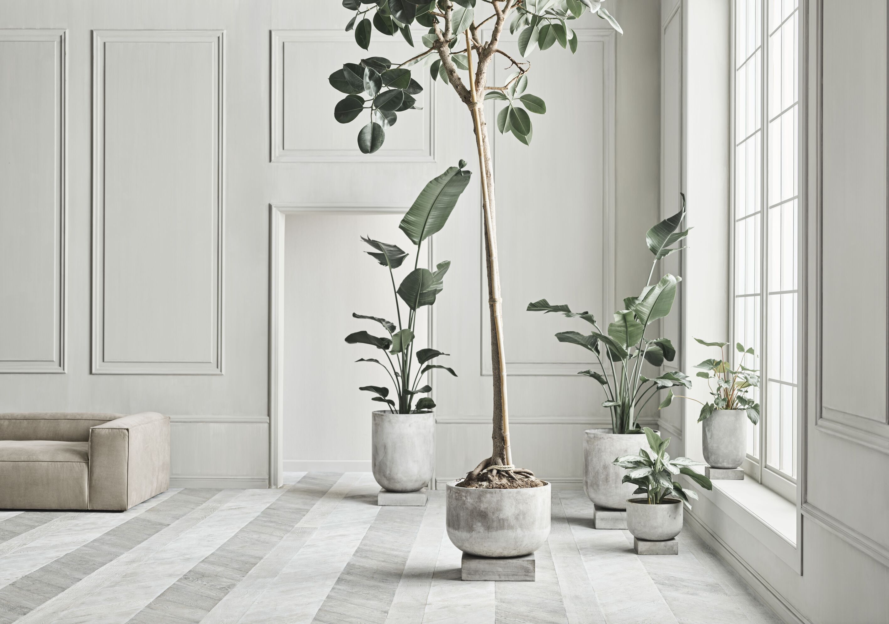 Donica PODIUM szaro-biały beton