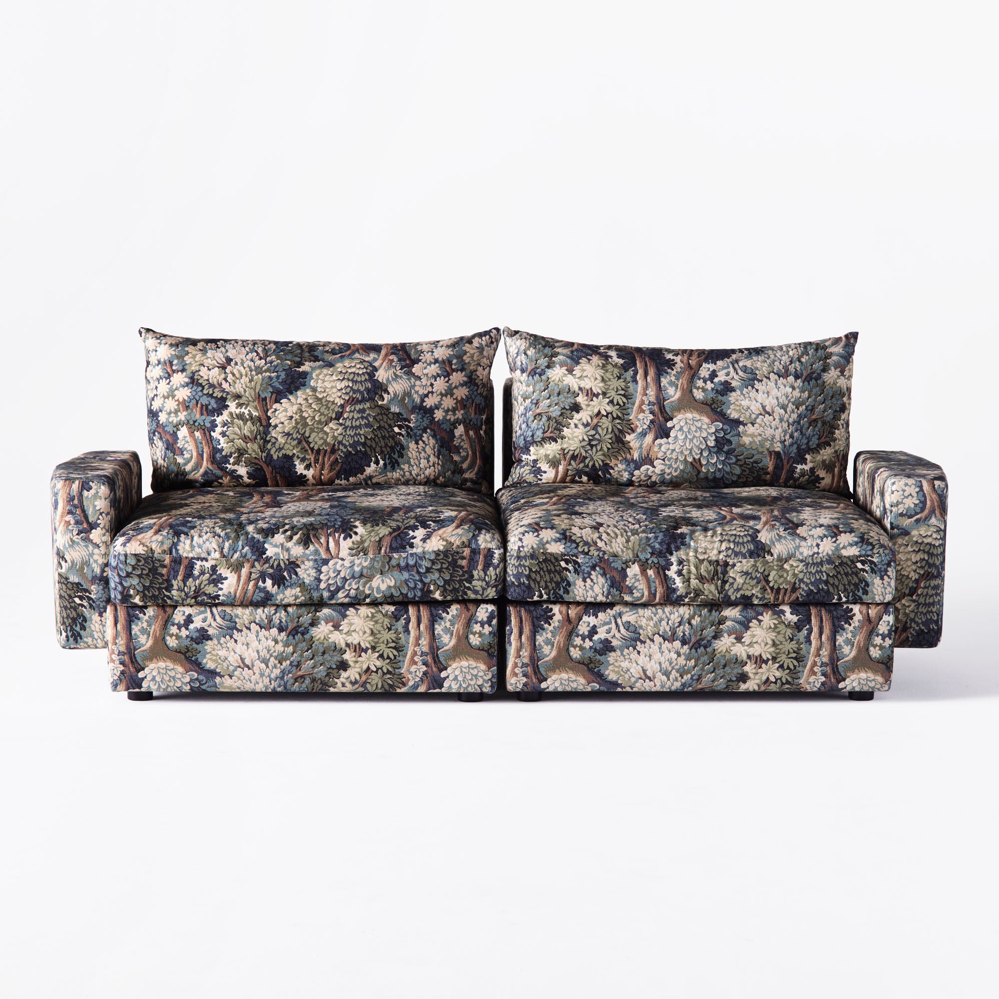 2-seater Sofa LAUREL plant motif
