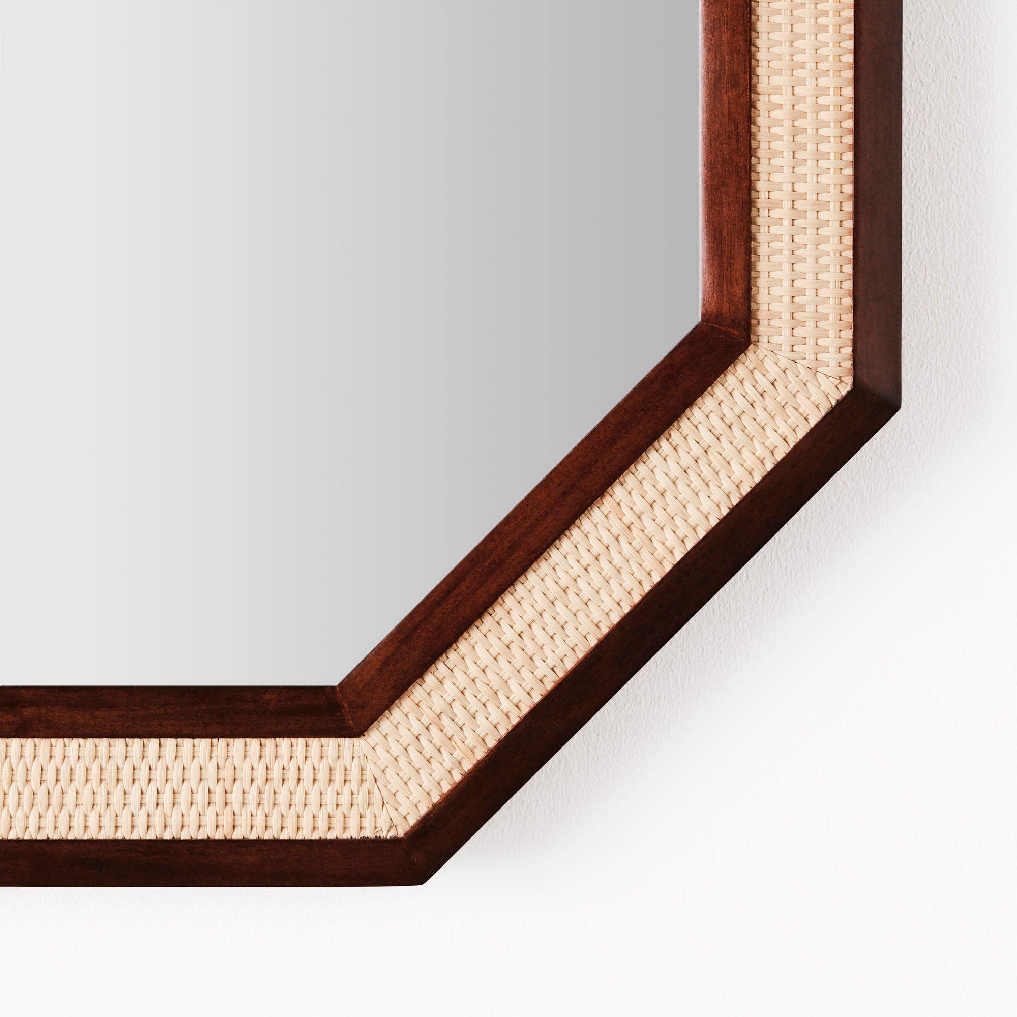 Lustro RATTAN Mahagoni und Rattan