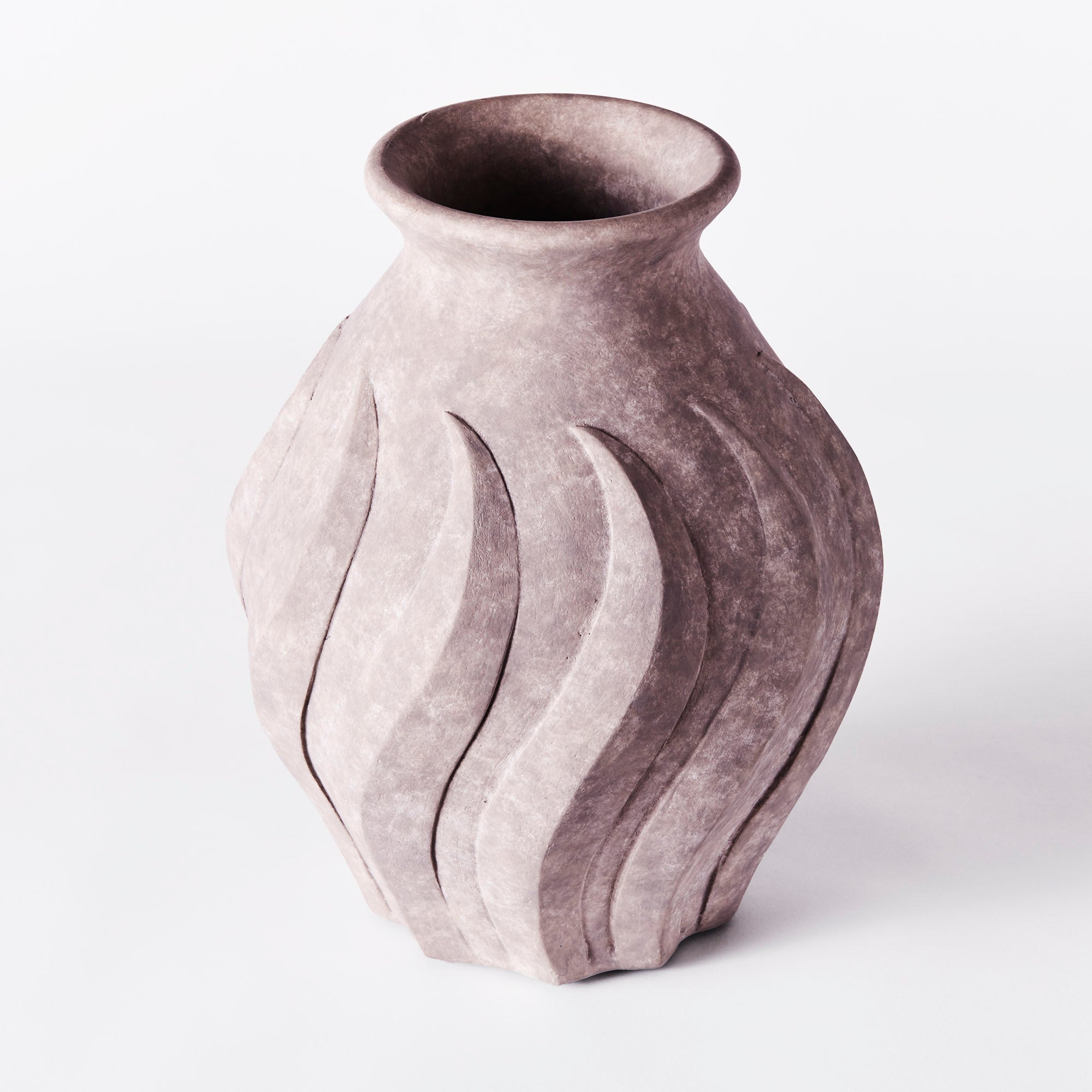 Vase SWIRL graue Keramik