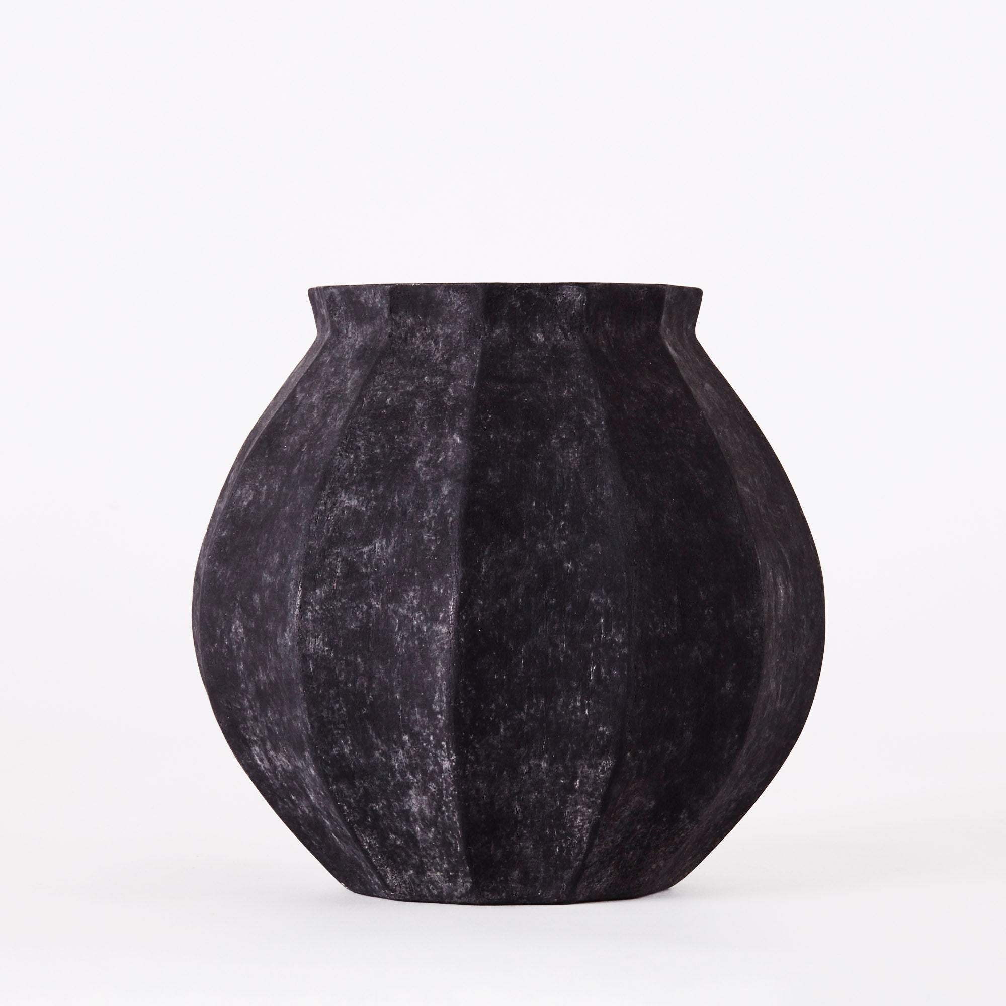 Vase WEDGES schwarze Keramik