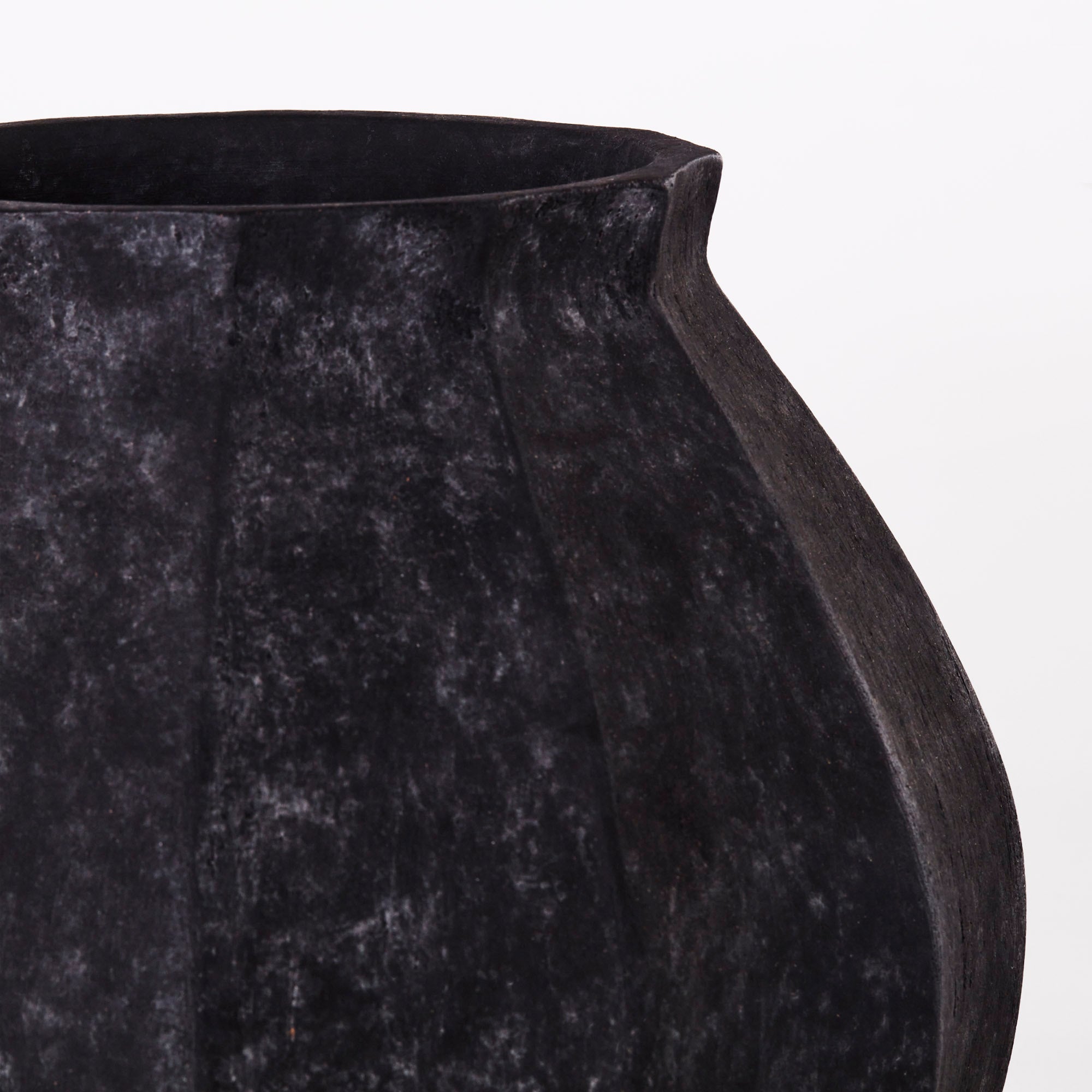 Vase WEDGES schwarze Keramik