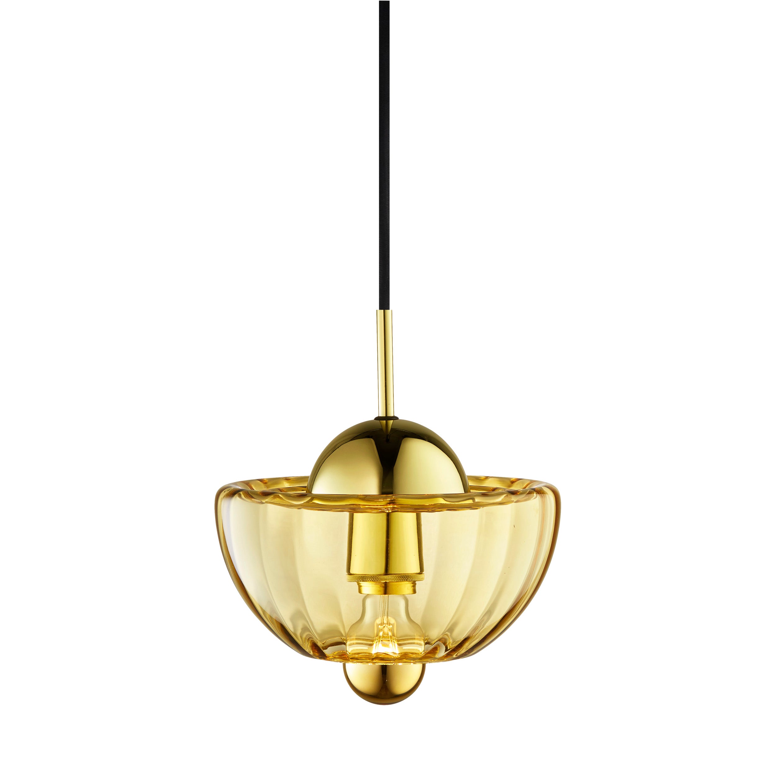 Lampa wisząca LOTUS bursztynowy
